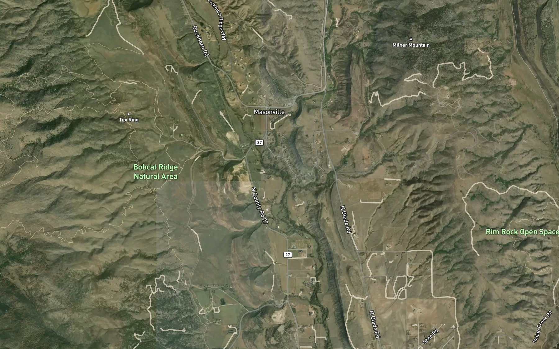 Satellite map of the Redstone Creek