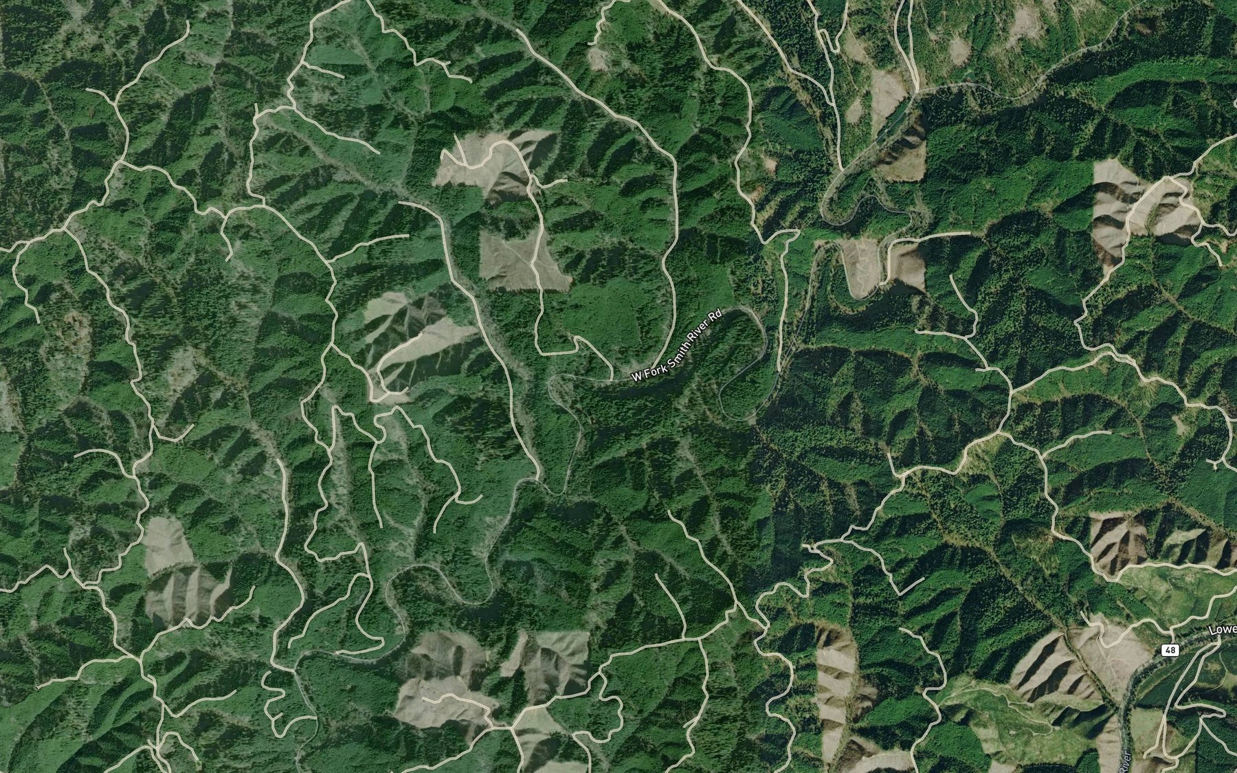 Satellite map of the Moore Creek