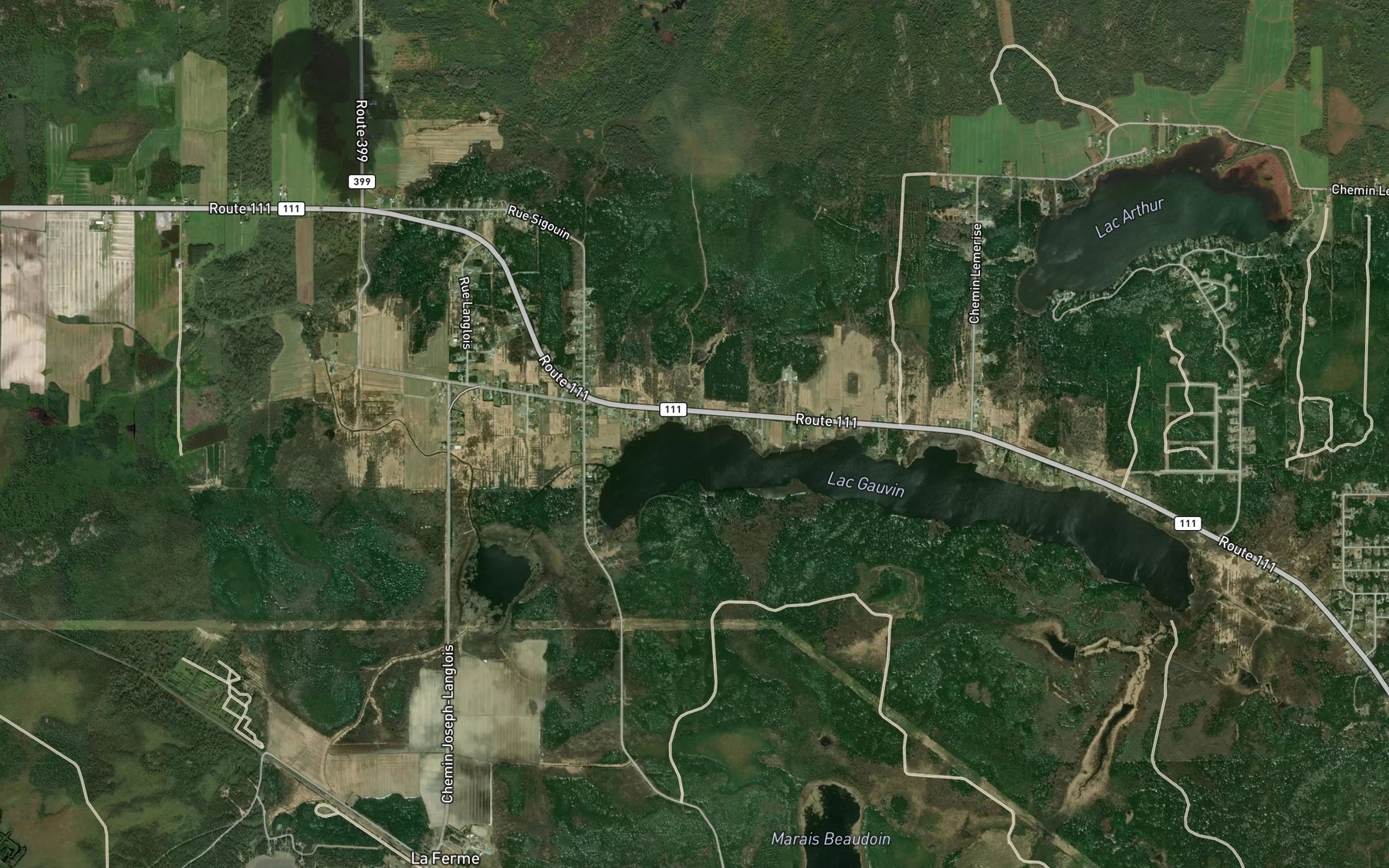 Satellite map of the Ruisseau Fleury