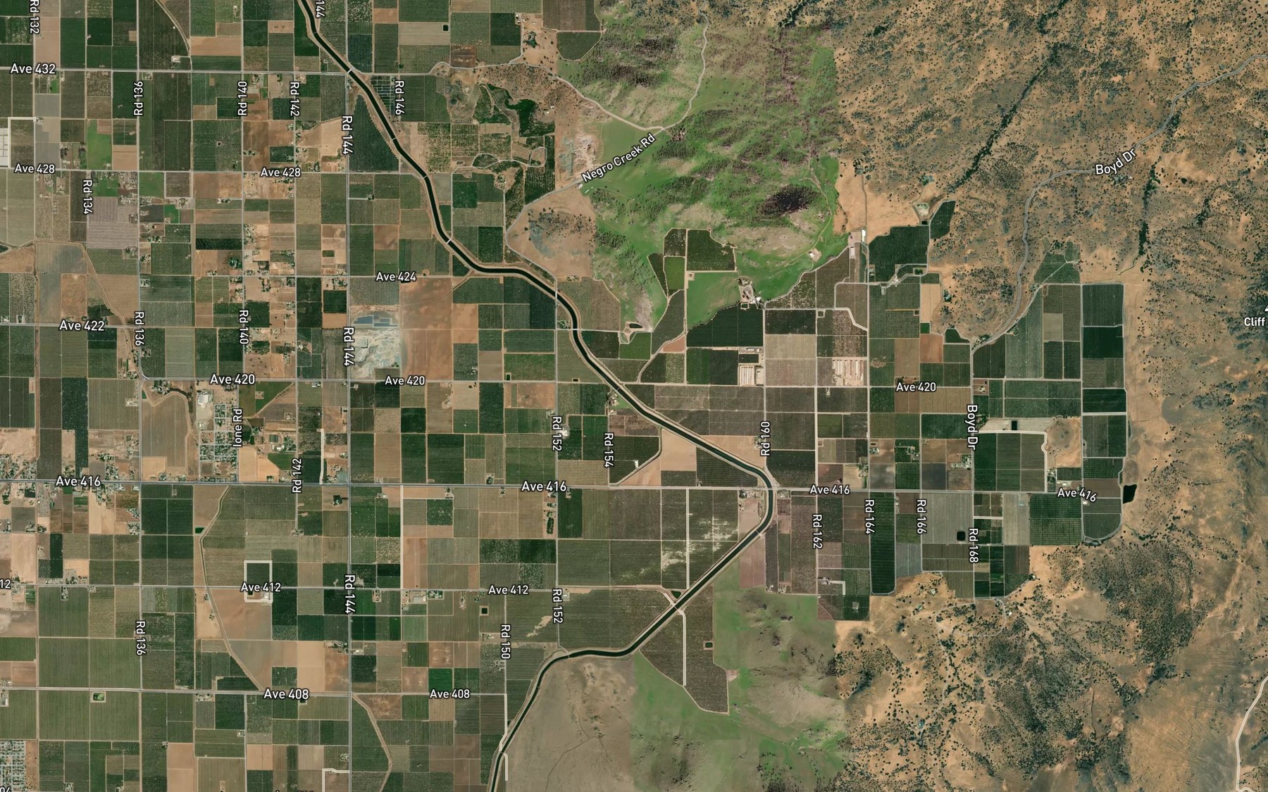 Satellite map of the Long Creek