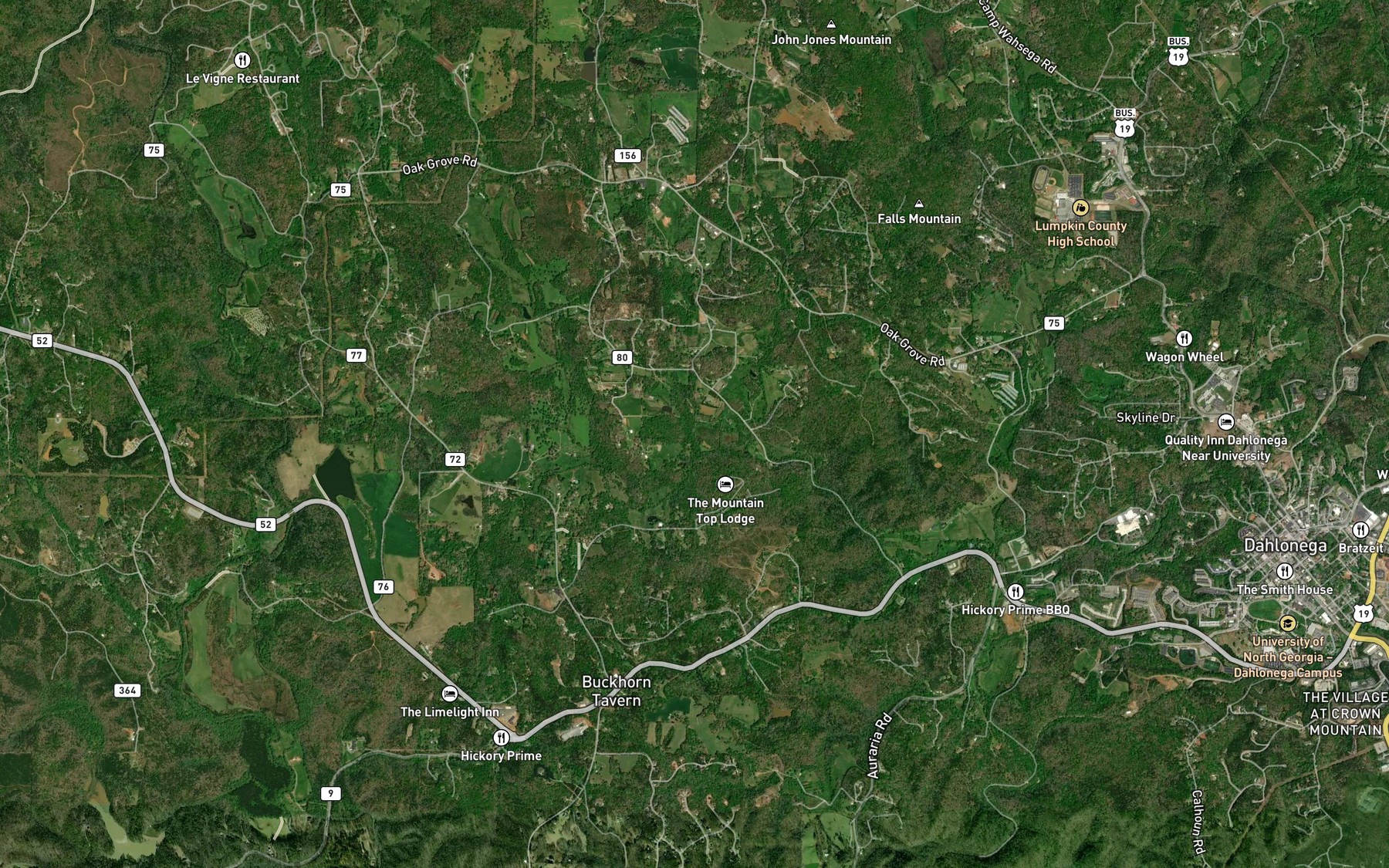 Satellite map of the Scott Branch