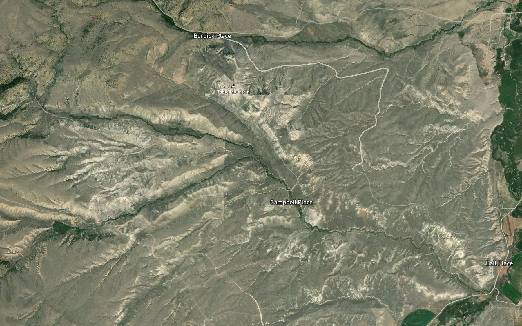 Satellite map of the South Fork Sage Creek