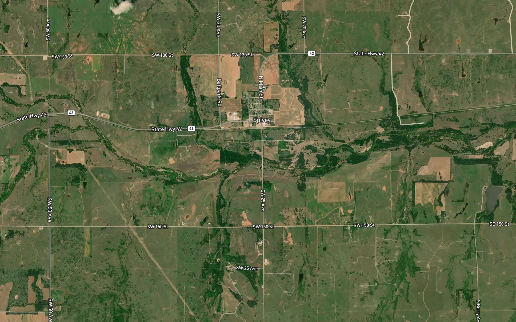 Satellite map of the Wild Horse Creek