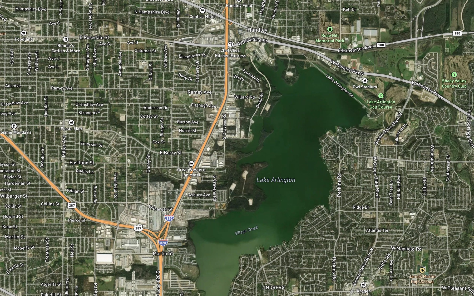 Satellite map of the Wildcat Branch