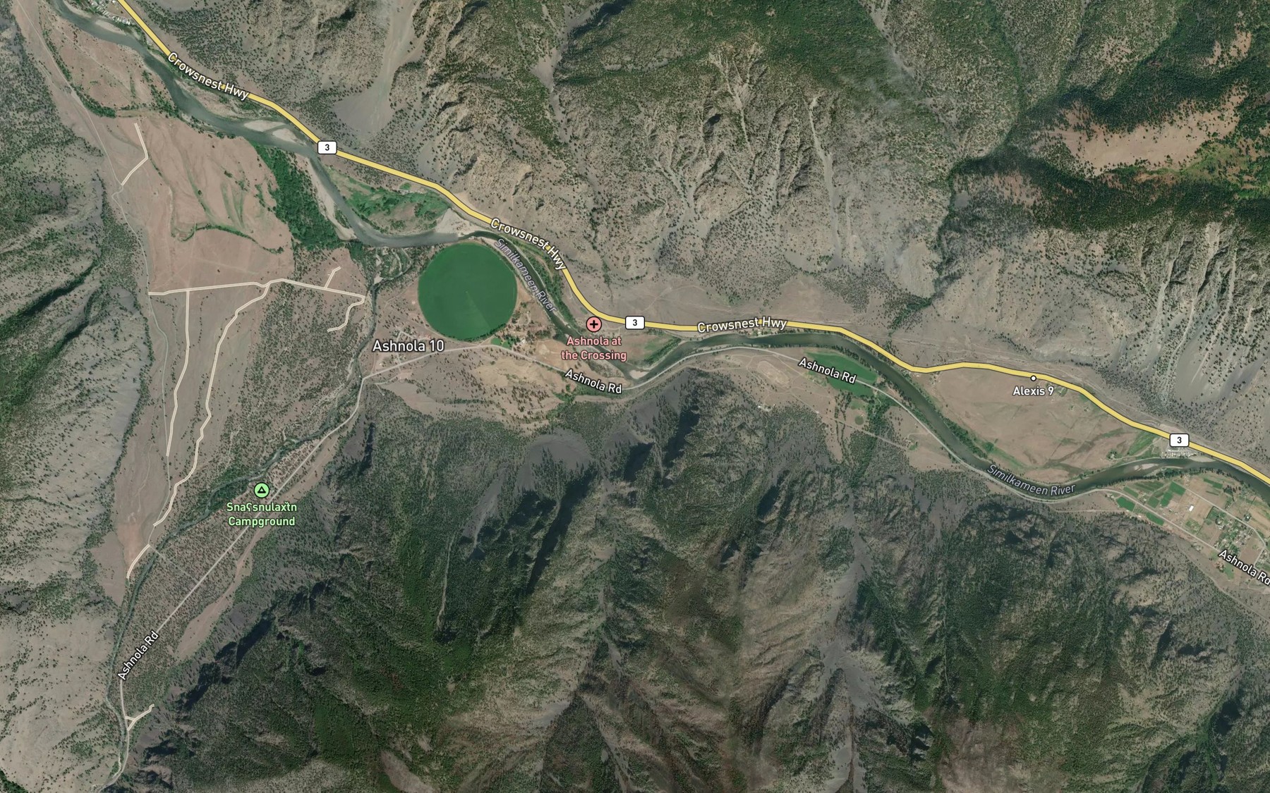Satellite map of the Cold Creek