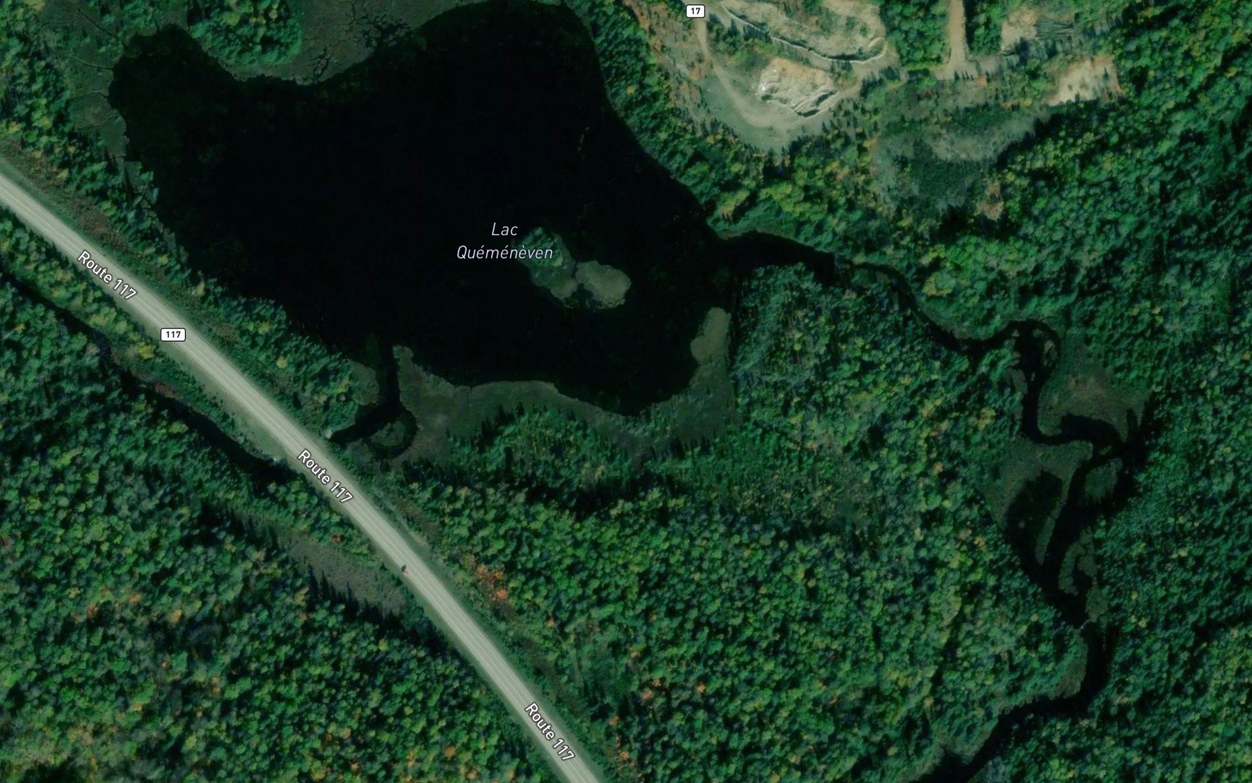 Satellite map of the Lac Quemeneven
