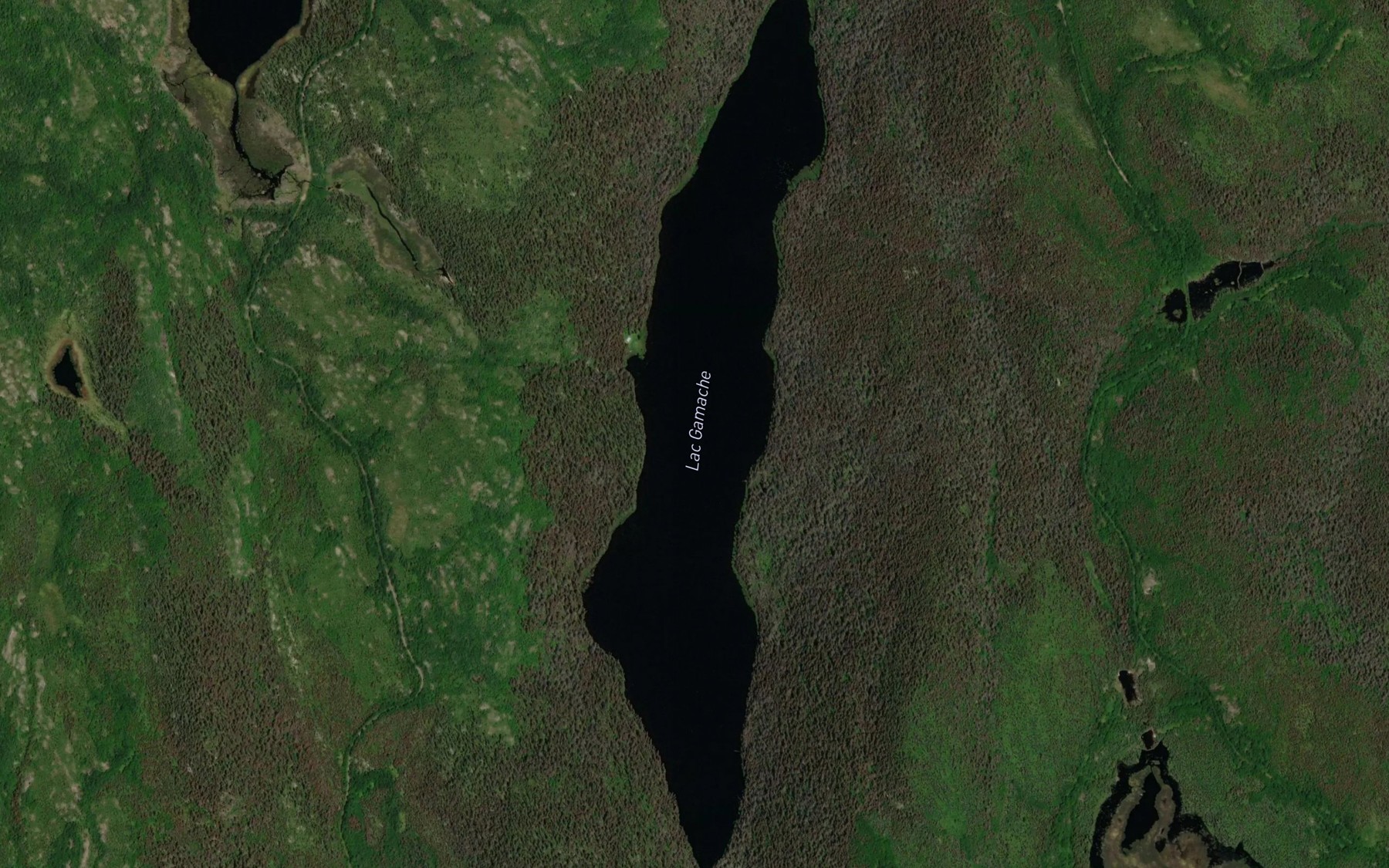Satellite map of the Lac Gamache