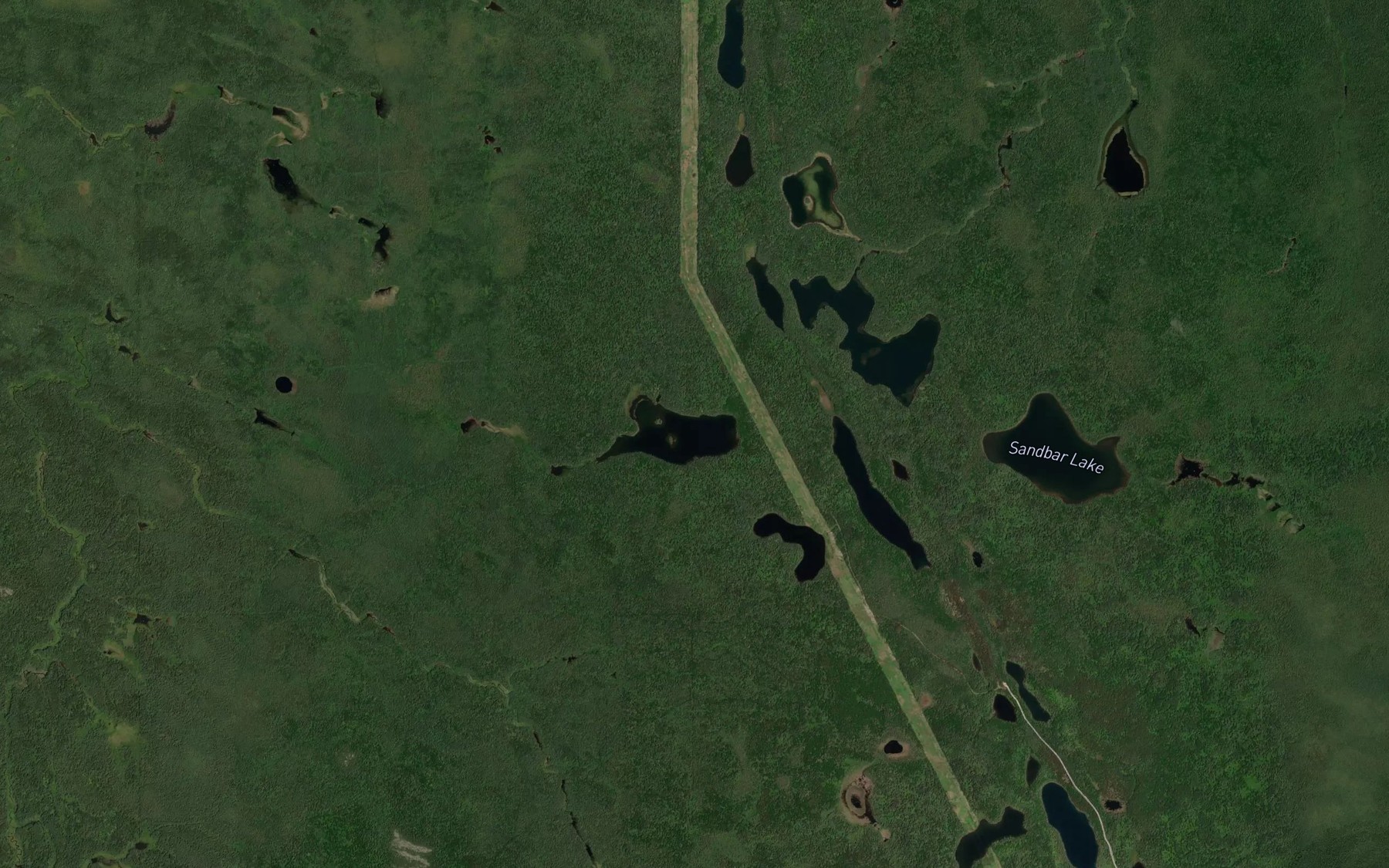 Satellite map of the Upton Lake