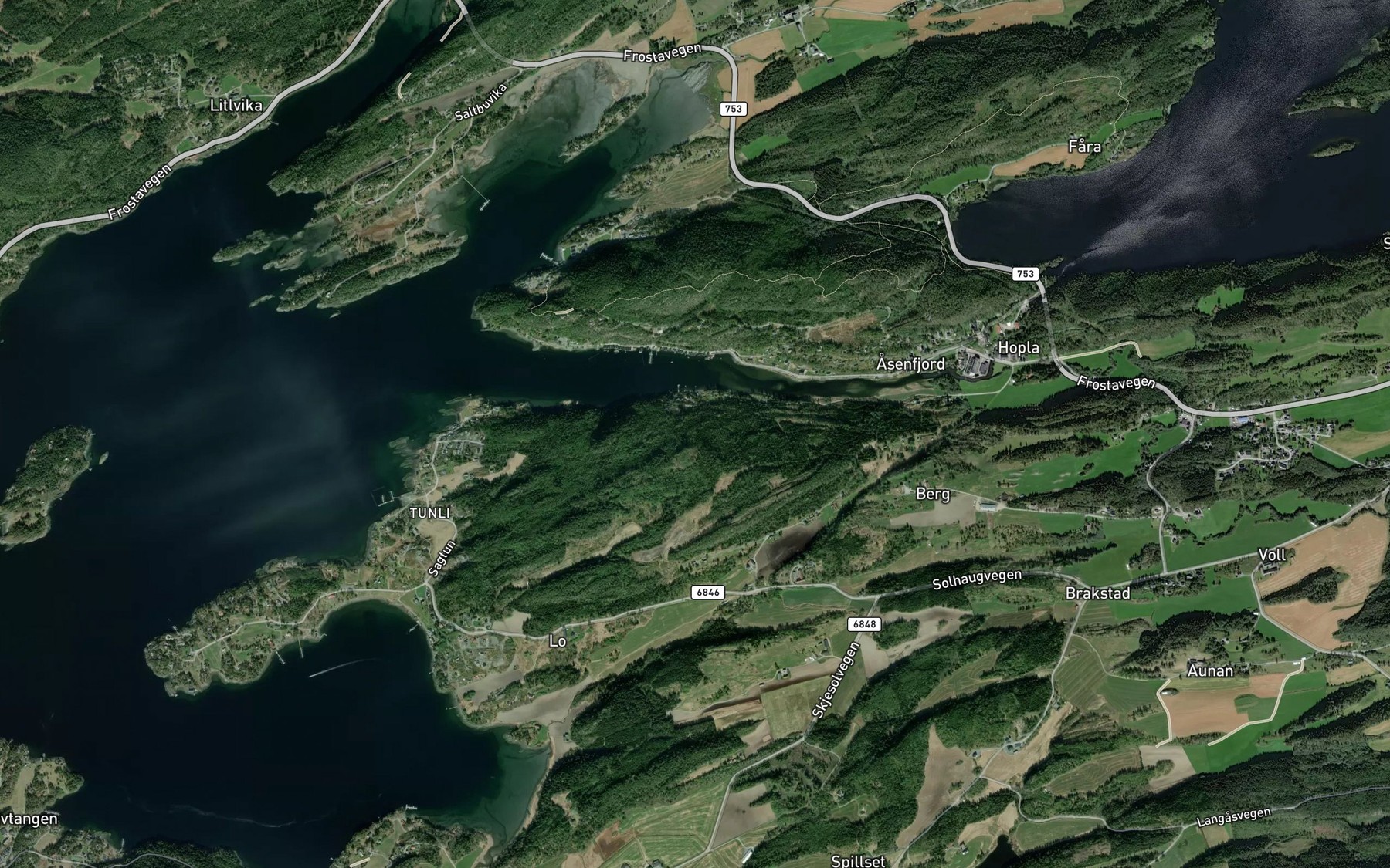 Satellite map of the Hopleelv