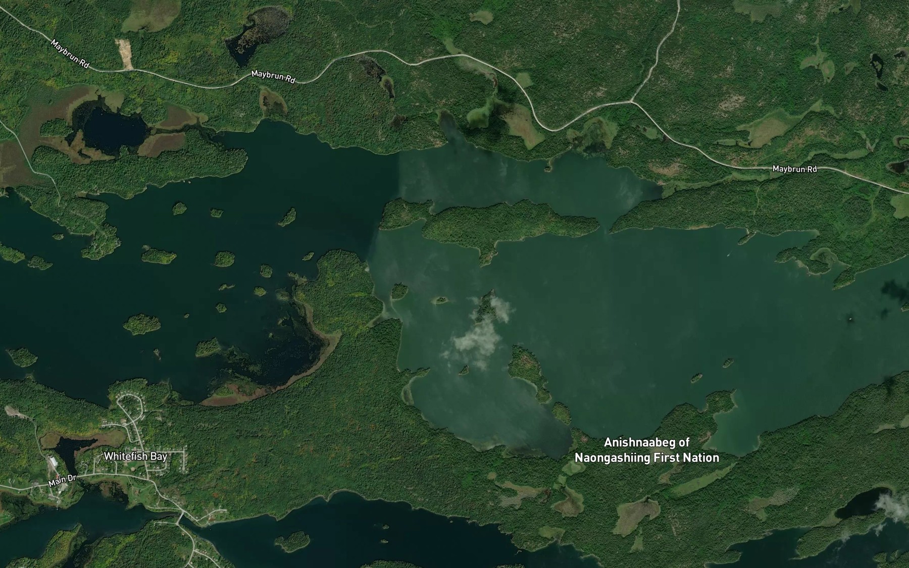 Satellite map of the Lobstick Bay