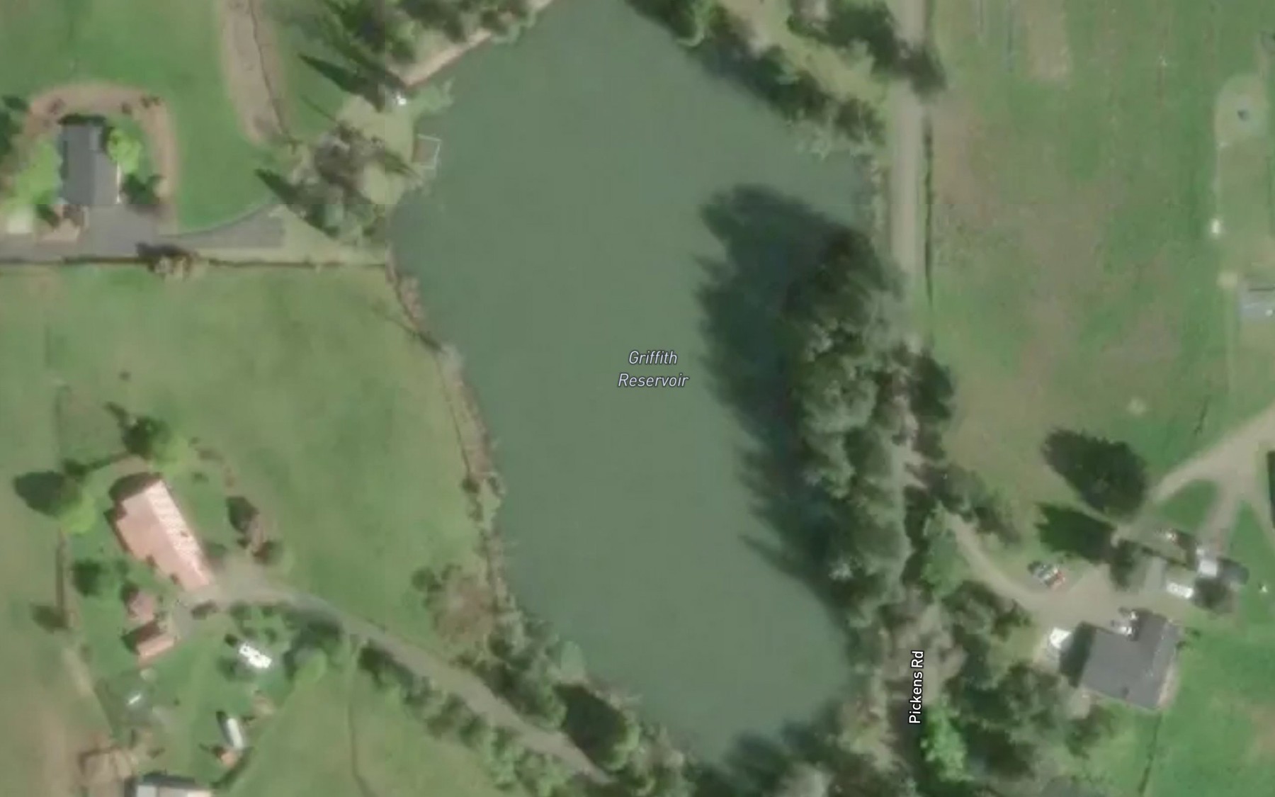Satellite map of the Griffith Reservoir