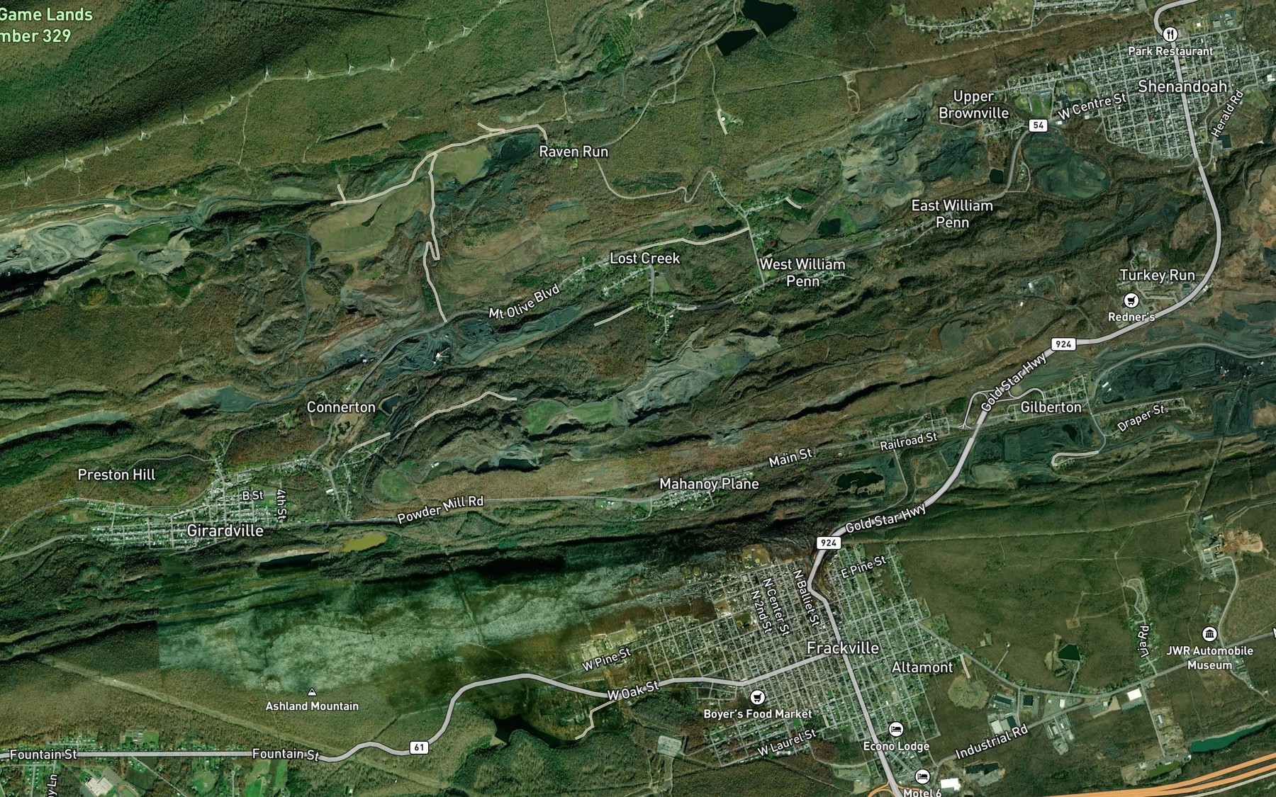 Satellite map of the Mountain Shadow Lake