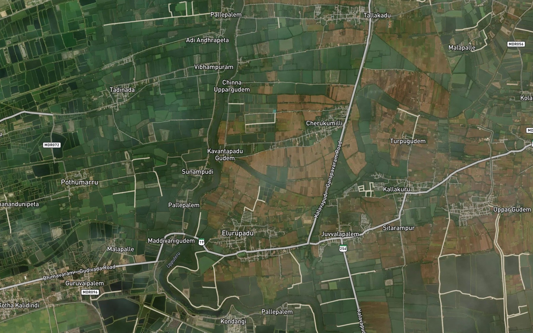 Satellite map of the Bhaskararaokodu Channel