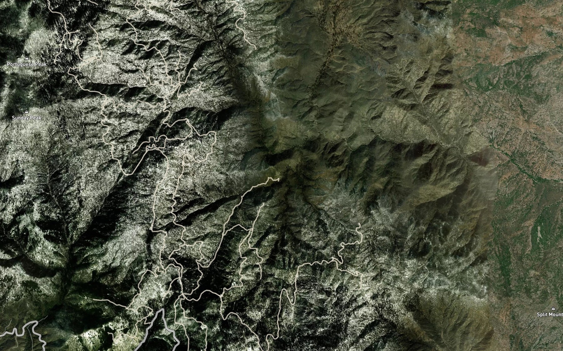 Satellite map of the Cow Creek