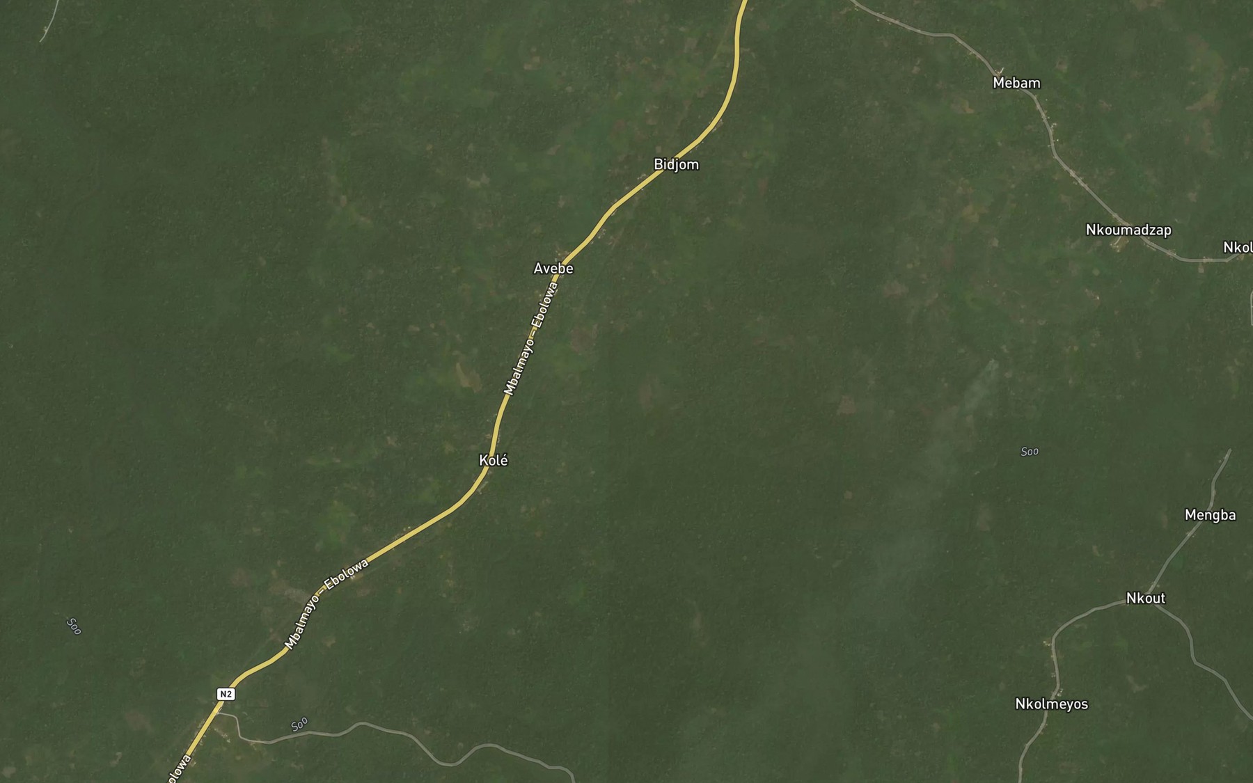 Satellite map of the Ondondoa