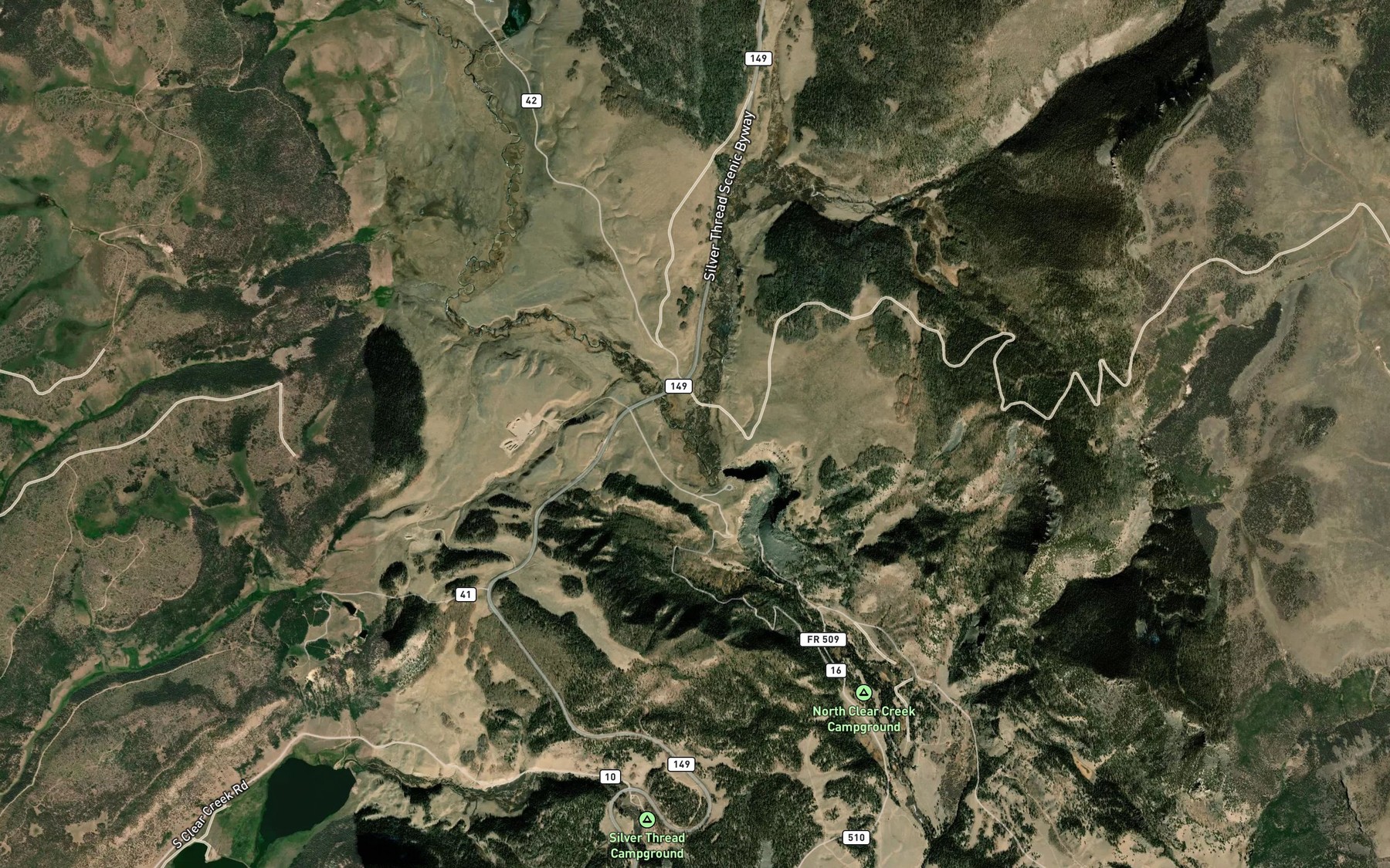 Satellite map of the Spring Creek
