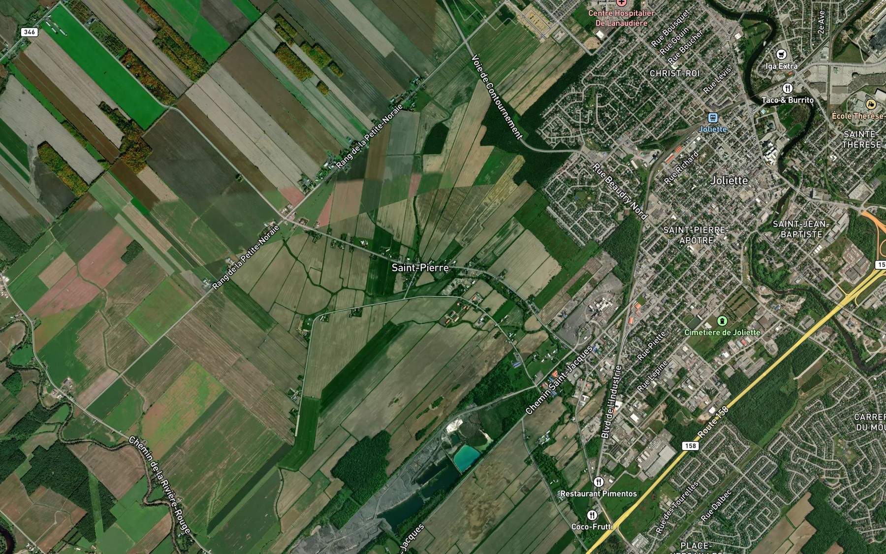 Satellite map of the Ruisseau Petite Noraie