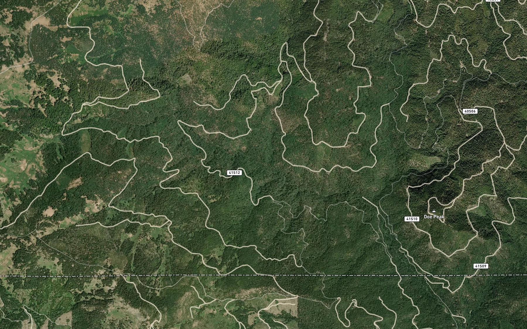 Satellite map of the Red Mill Creek