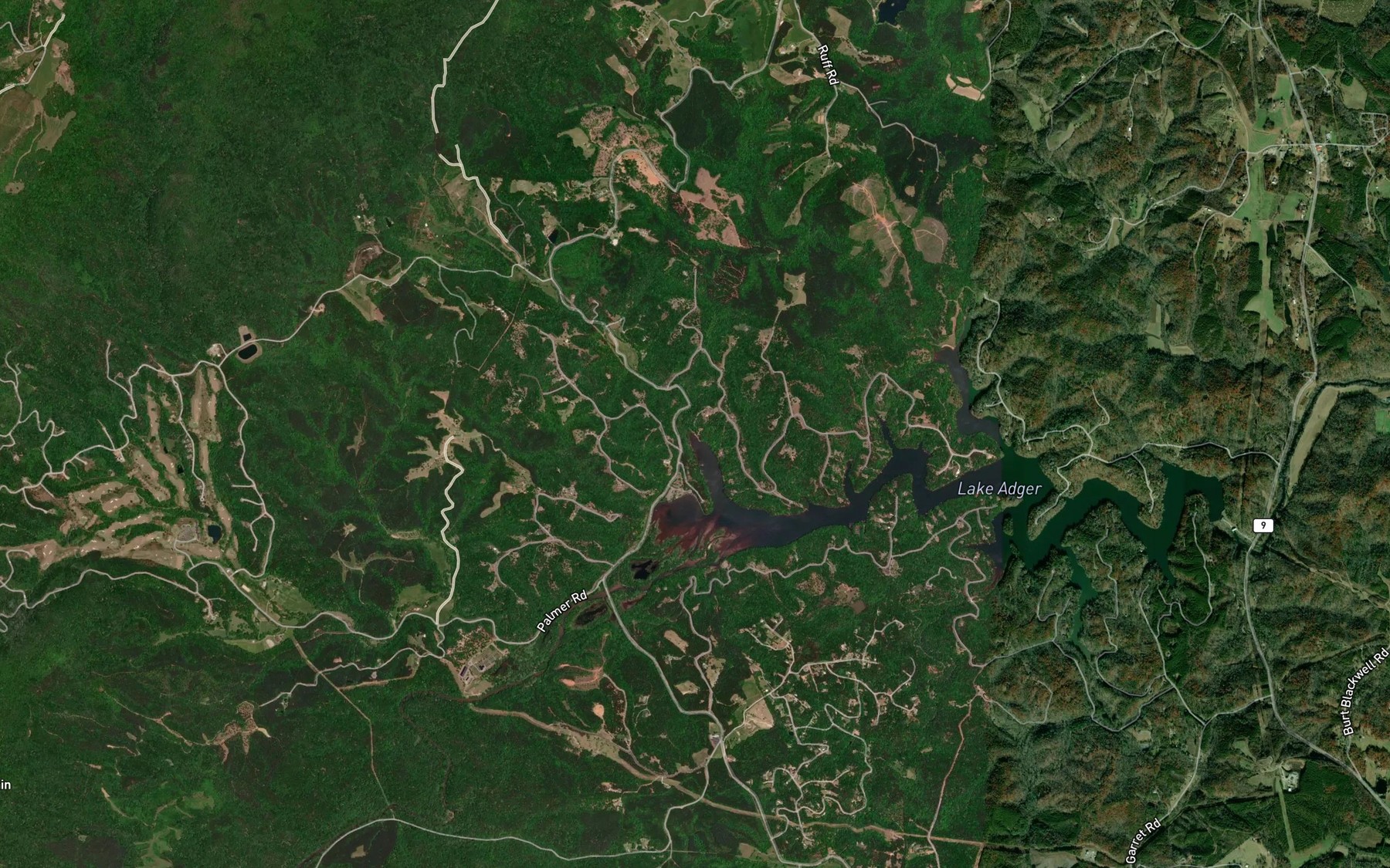 Satellite map of the Panther Creek