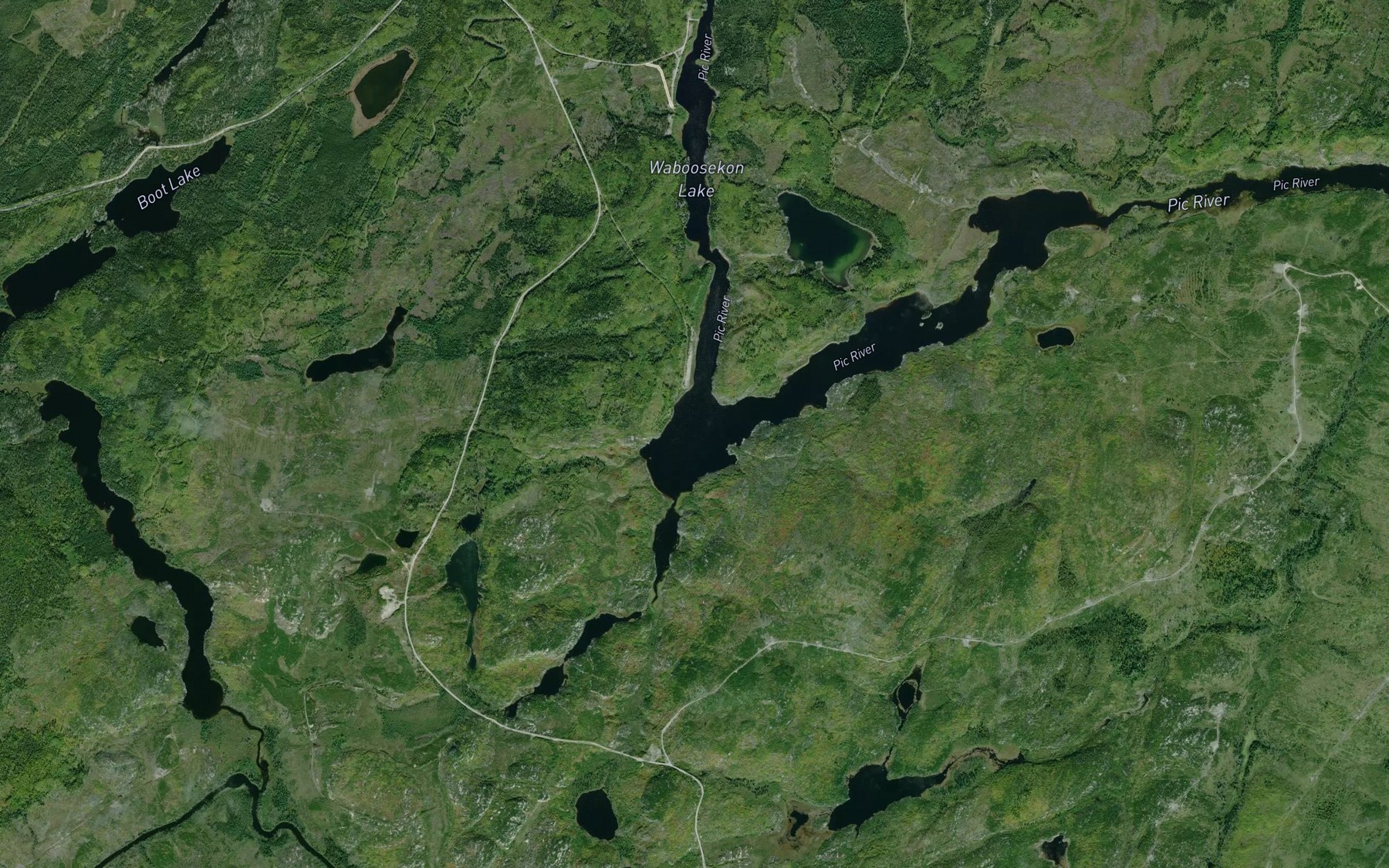 Satellite map of the Waboosekon Lake