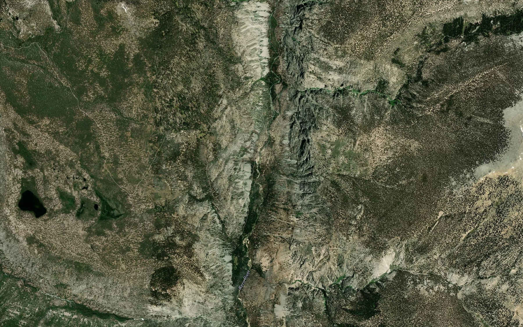 Satellite map of the Chagoopa Creek