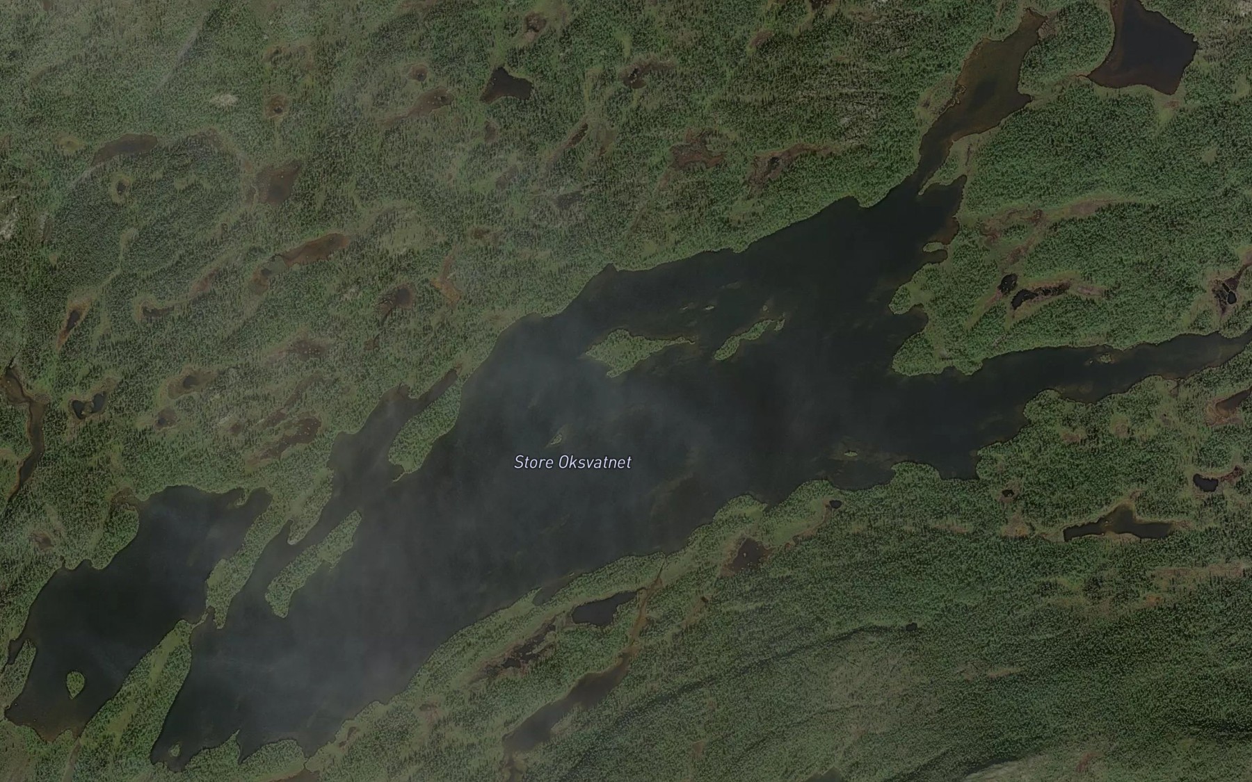 Satellite map of the Store Oksvatnet