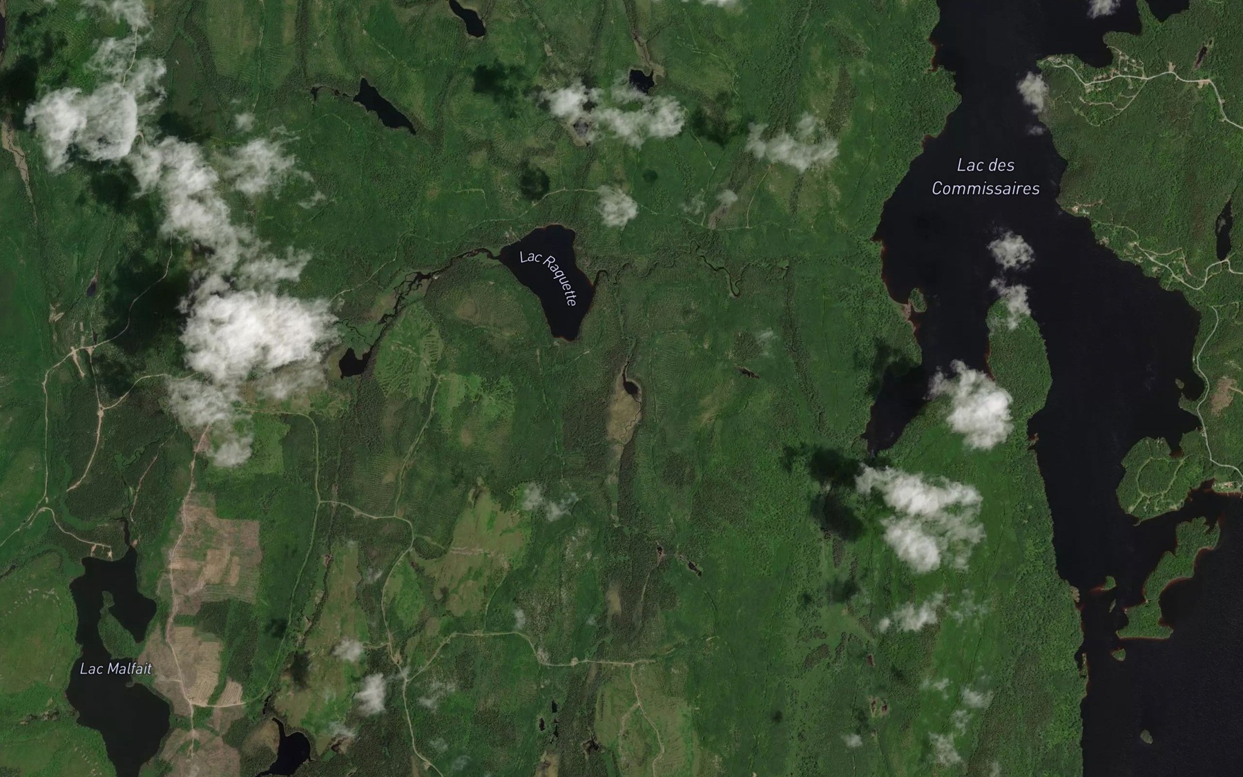 Satellite map of the Petit lac Raquette