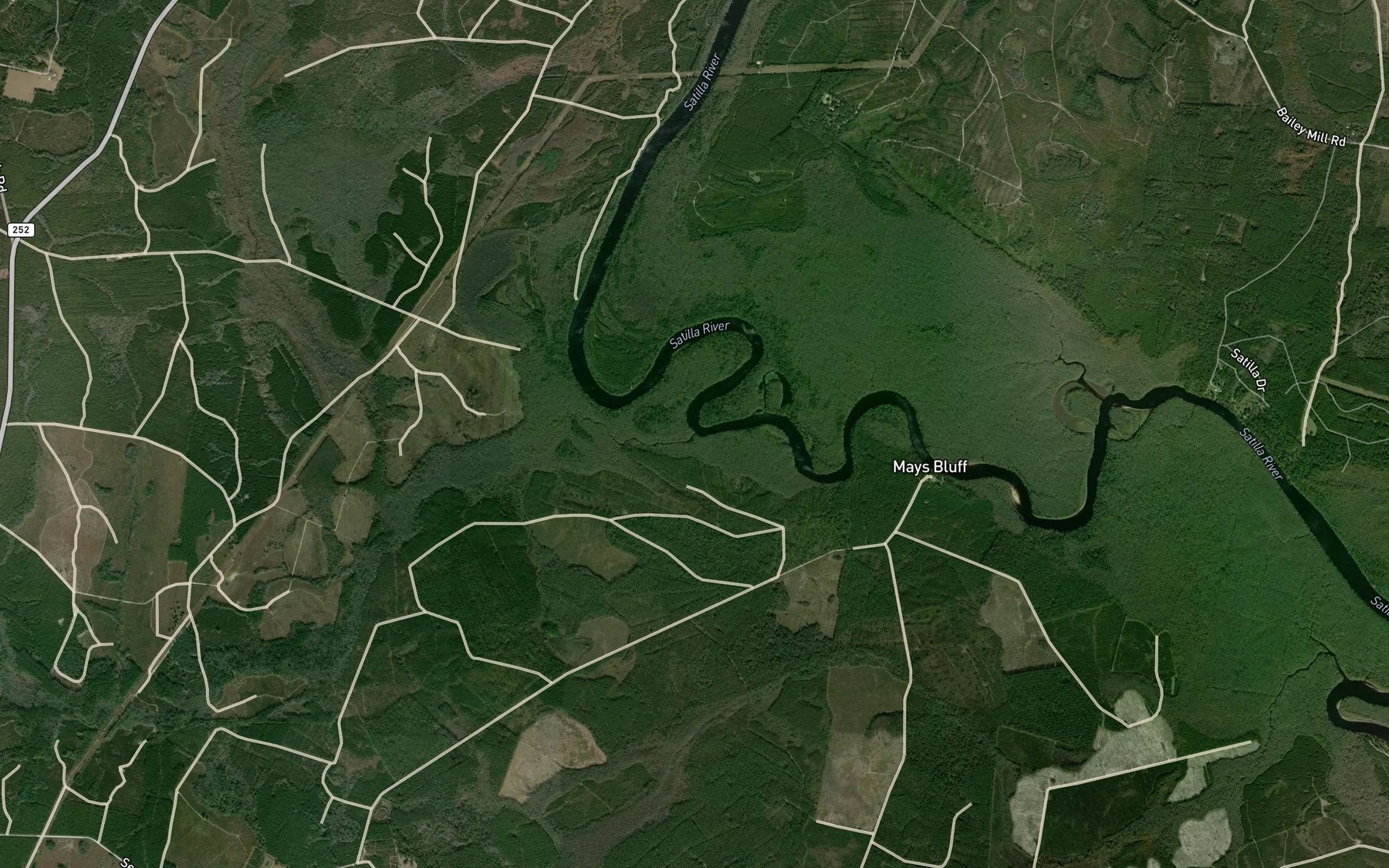 Satellite map of the Baileys Branch