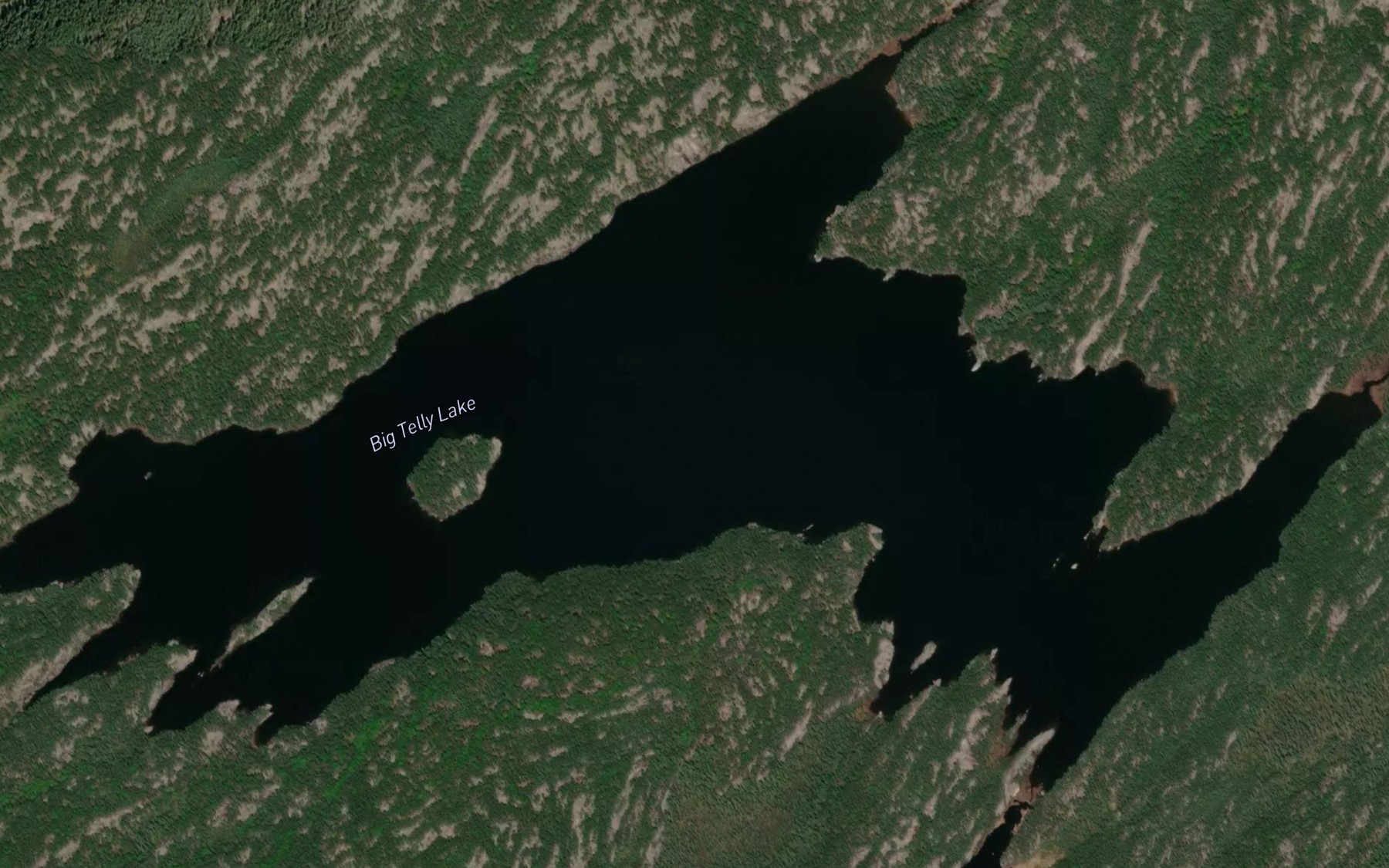 Satellite map of the Tilly Lake