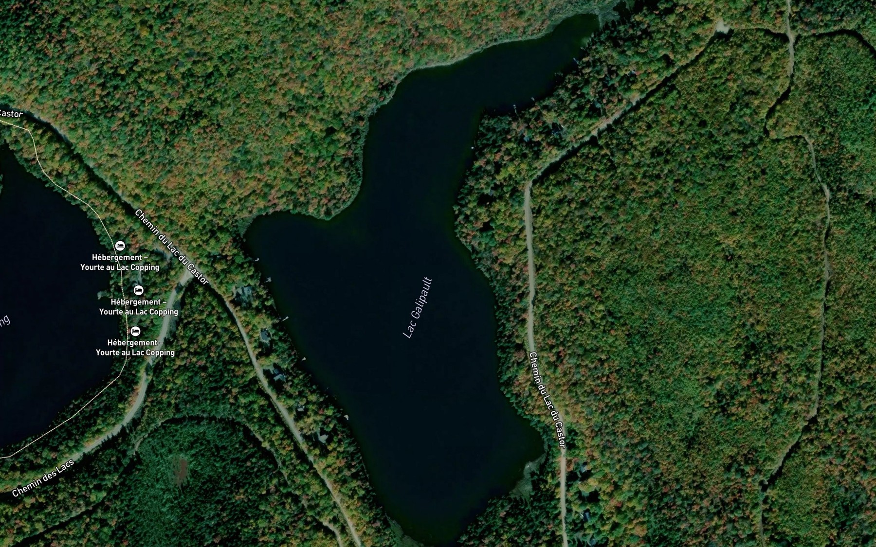 Satellite map of the Lac Galipault