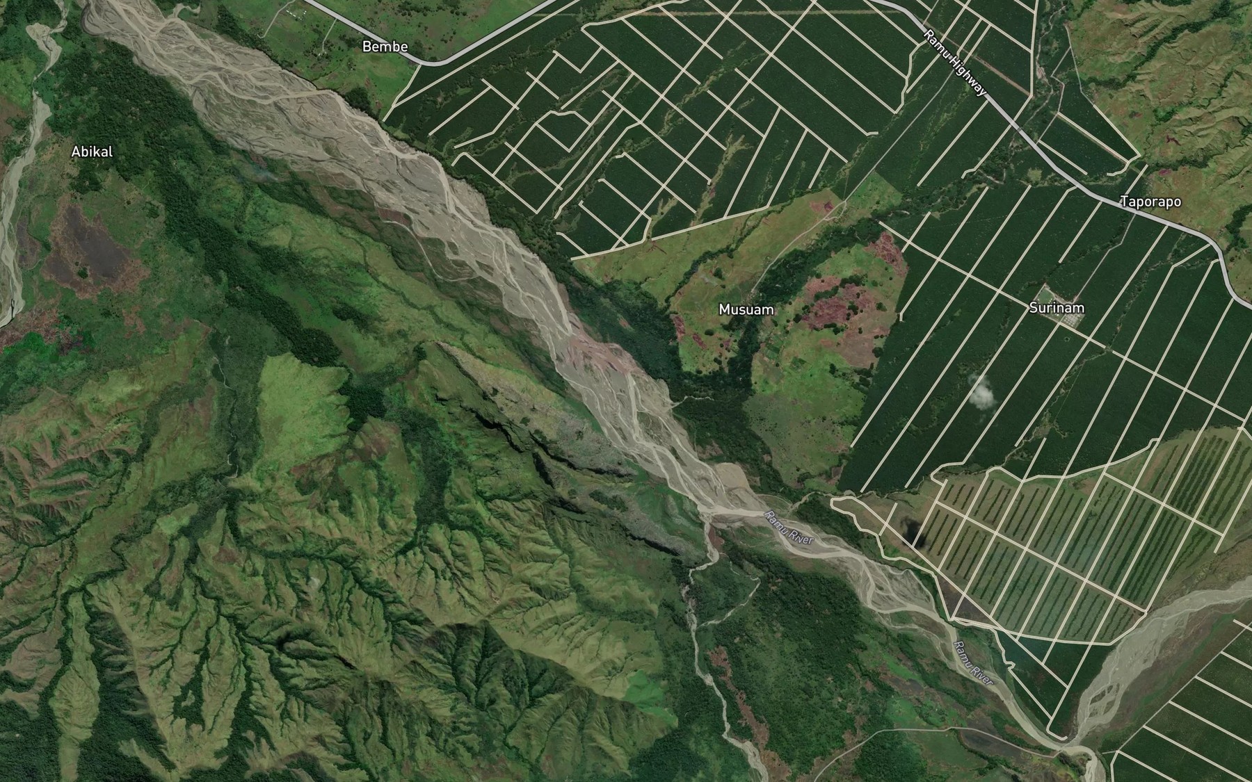 Satellite map of the Uria River