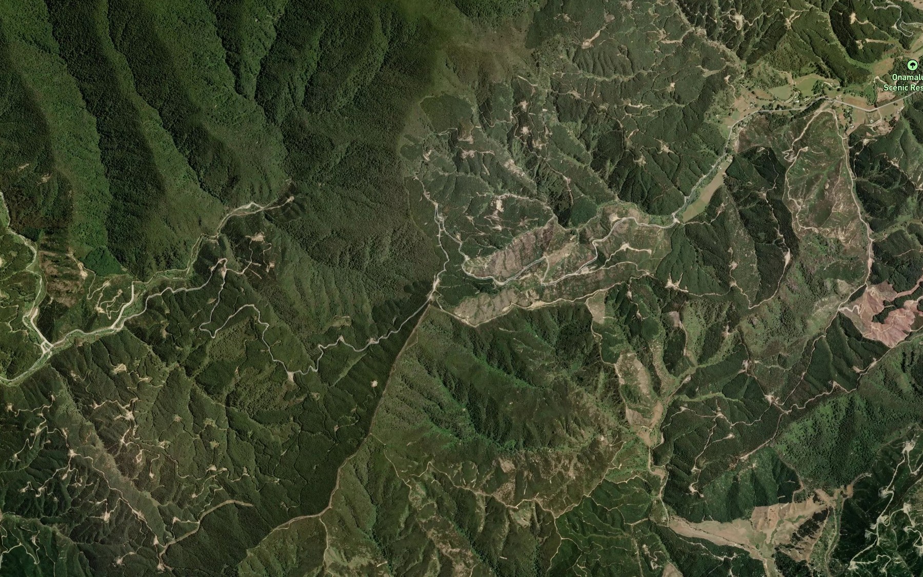 Satellite map of the Flowers Creek