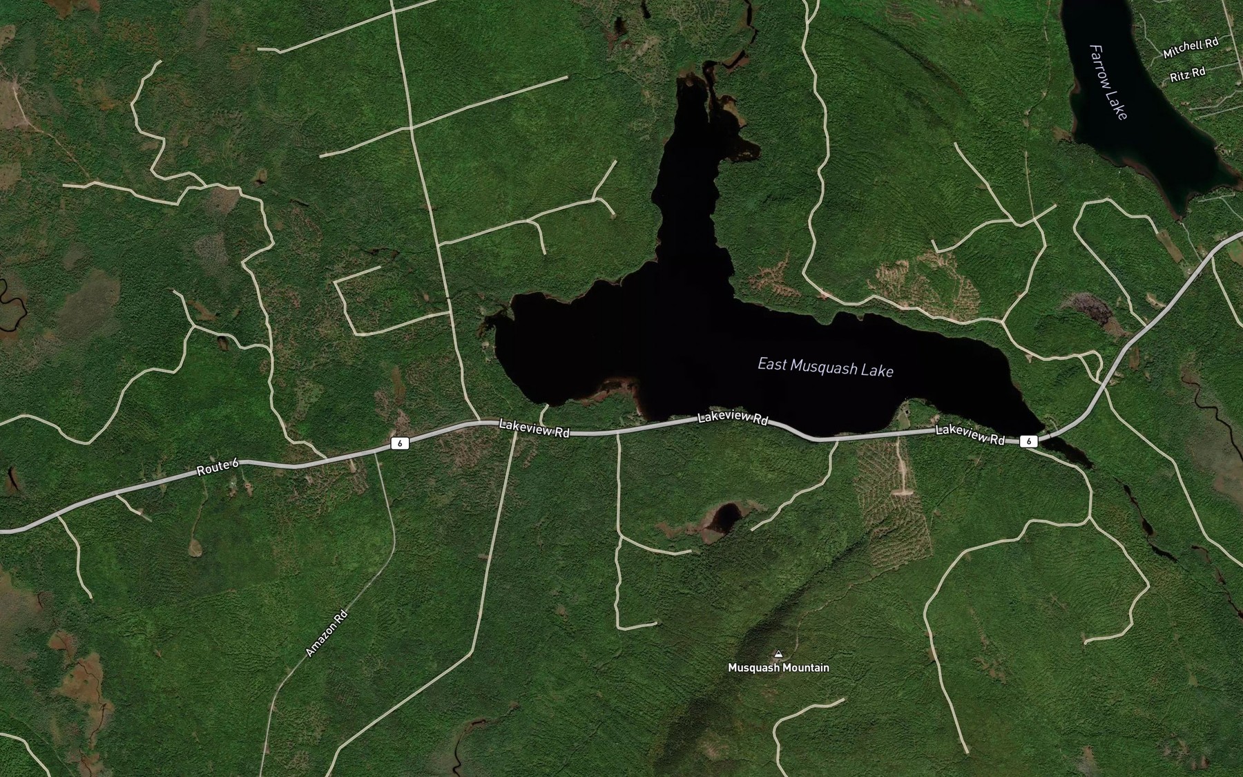 Satellite map of the Flood Brook