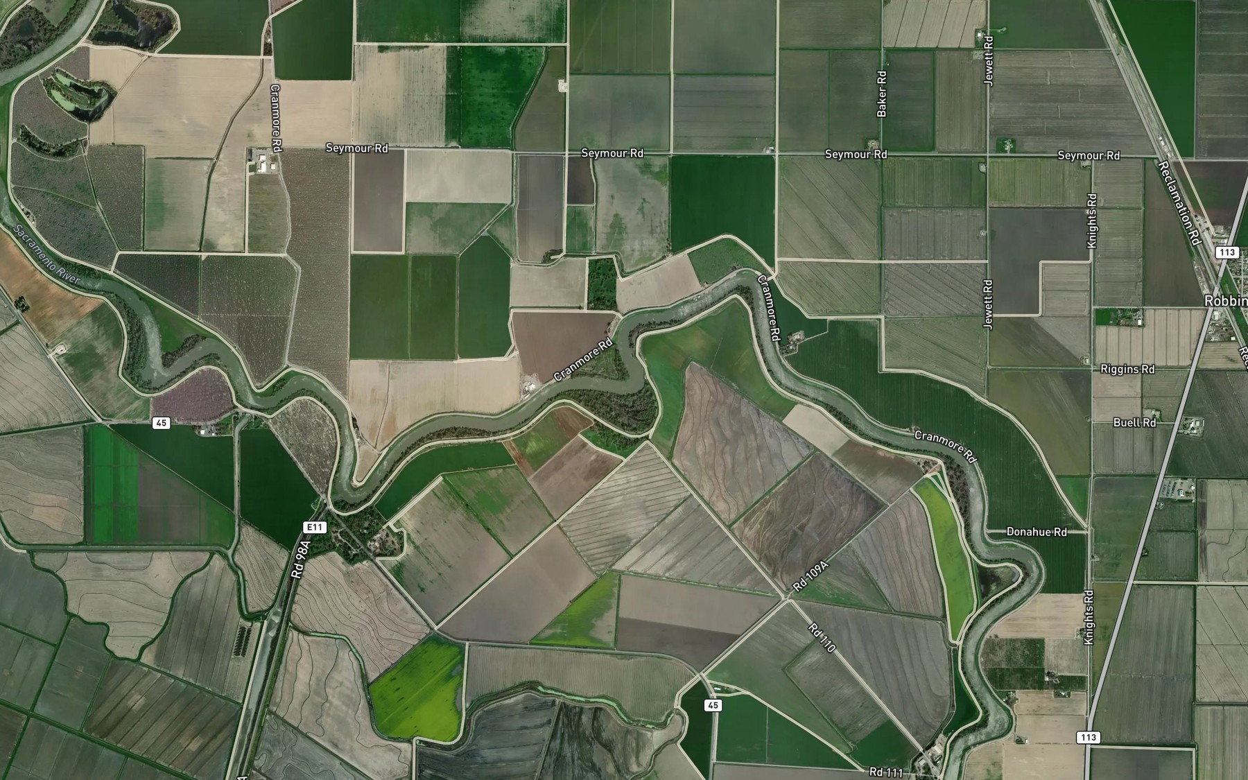 Satellite map of the Missouri Bend