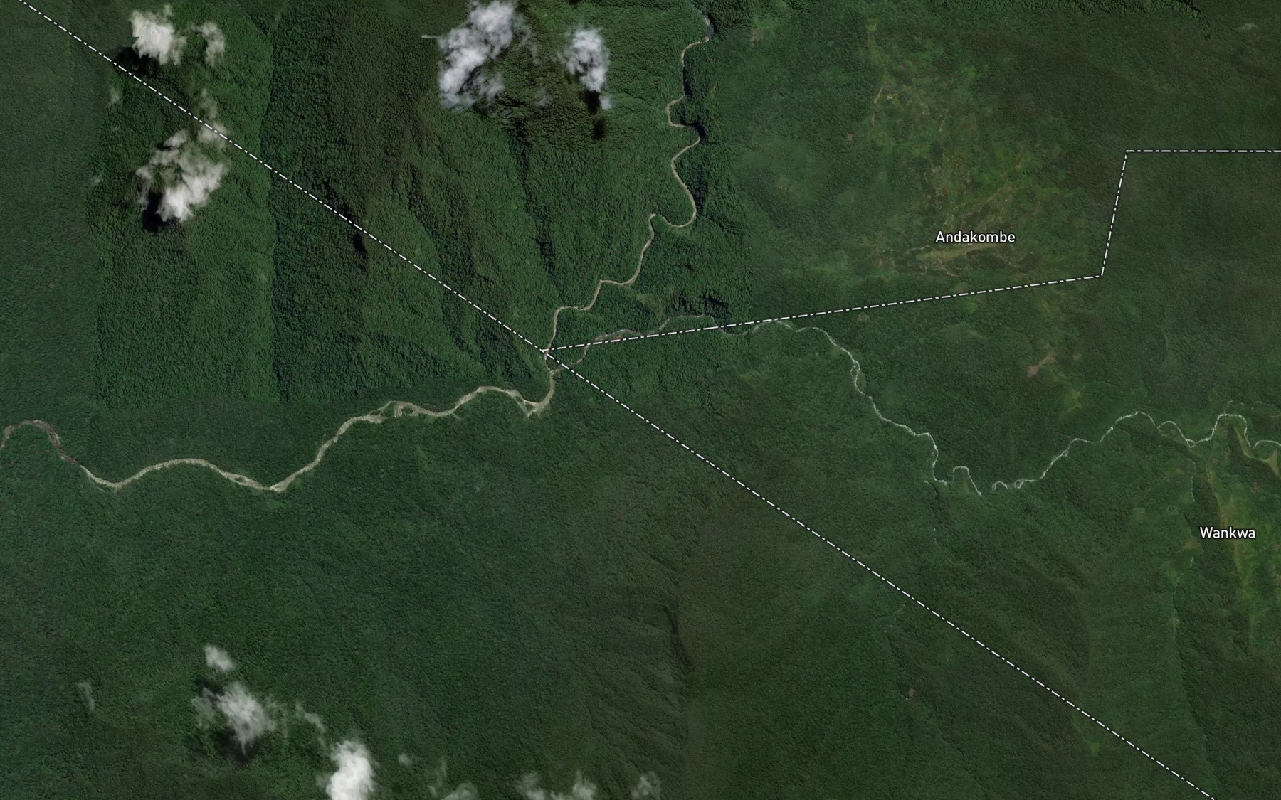 Satellite map of the Yaayigak River