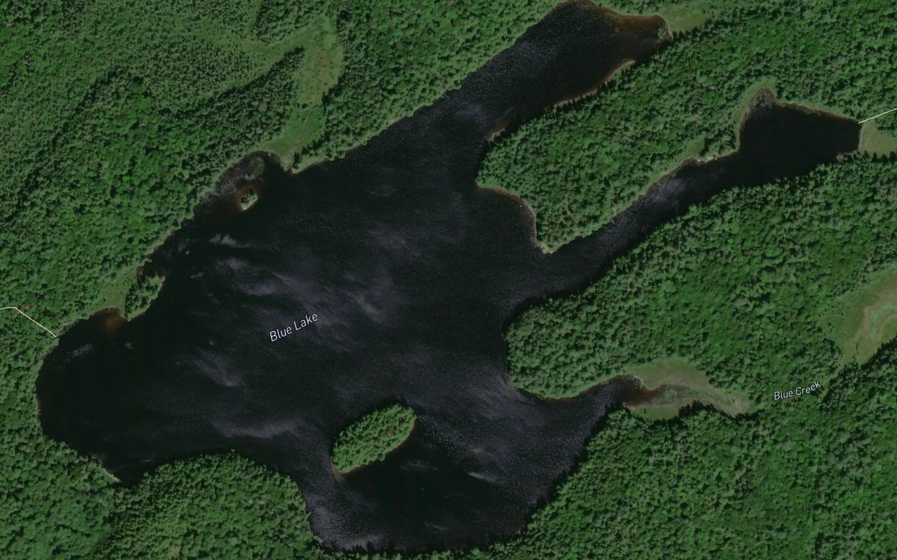 Satellite map of the Blue Lake