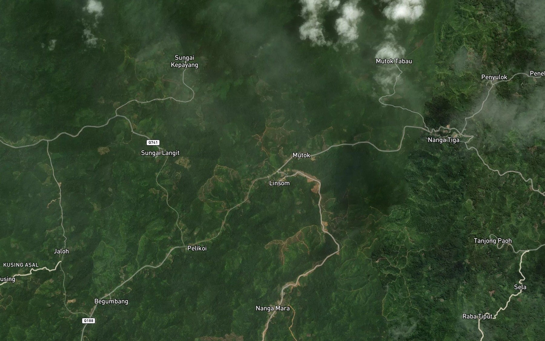 Satellite map of the Sungai Mutok Ili