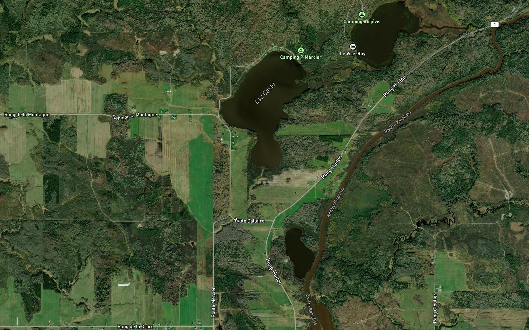 Satellite map of the Ruisseau Mercier