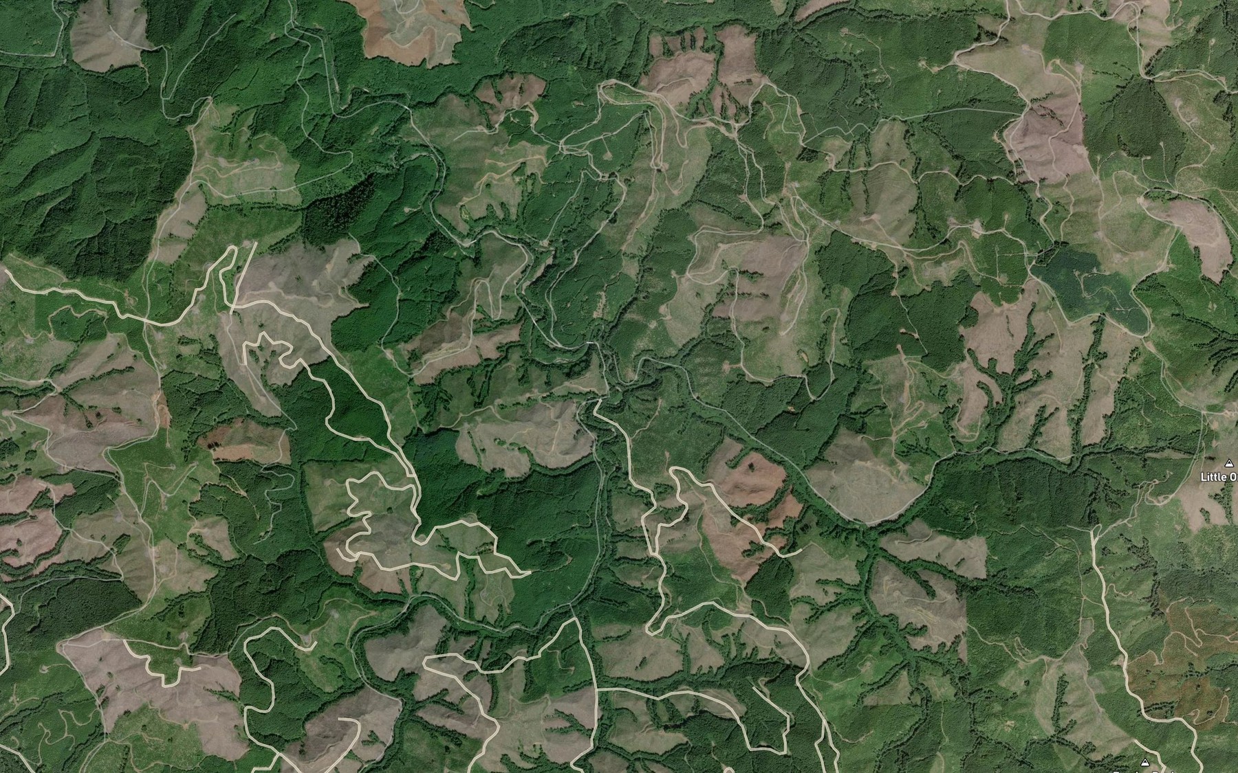 Satellite map of the George Creek