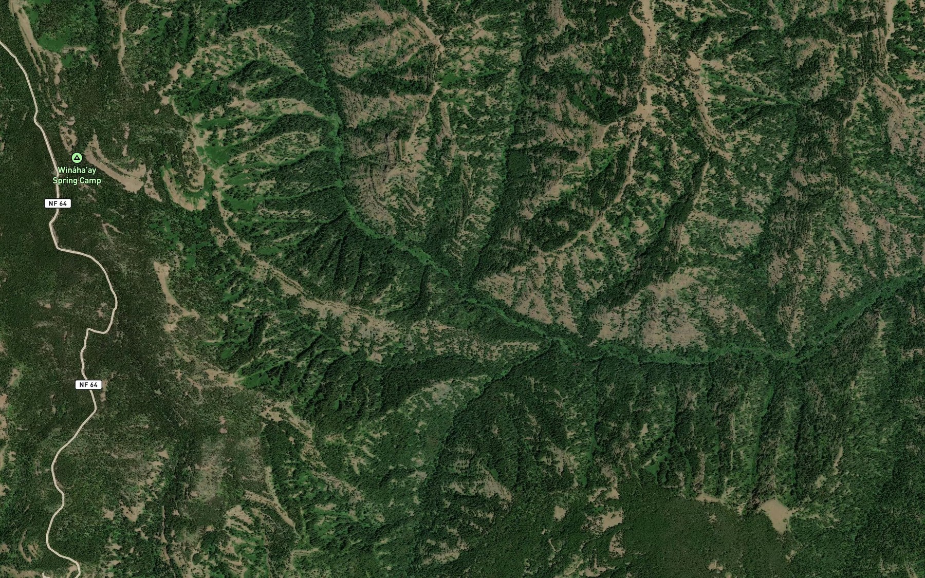 Satellite map of the Shoofly Creek