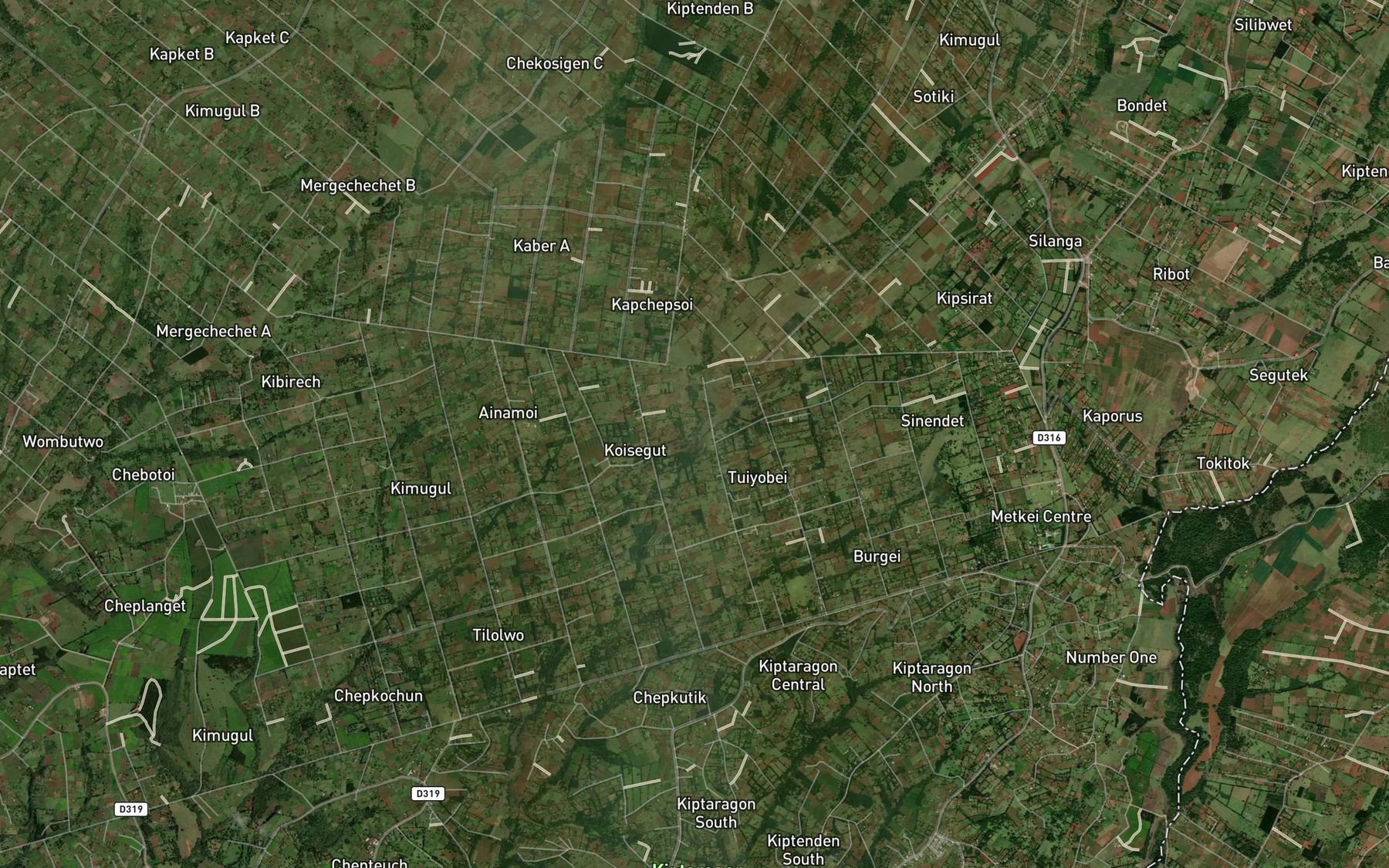 Satellite map of the Pura Pura Kino