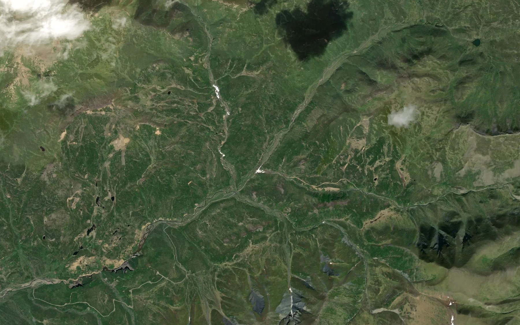 Satellite map of the Pass Creek