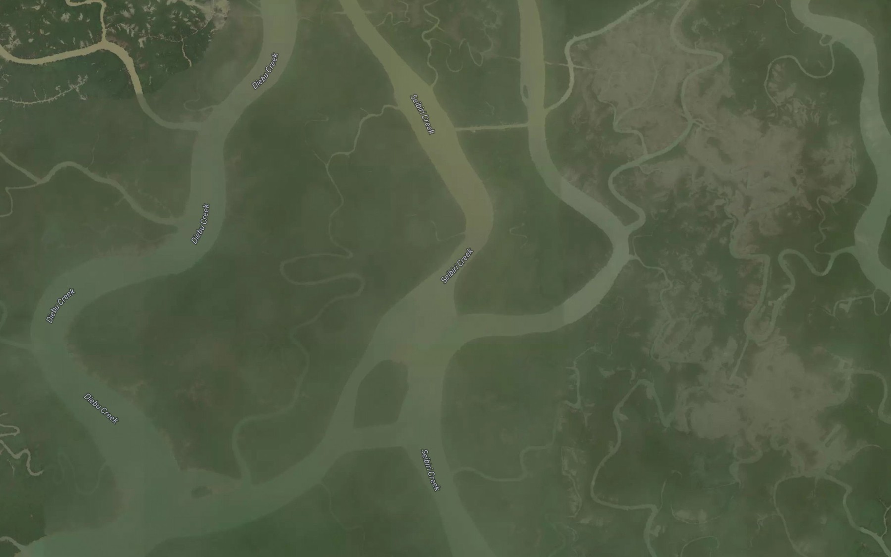 Satellite map of the Seibiri Creek