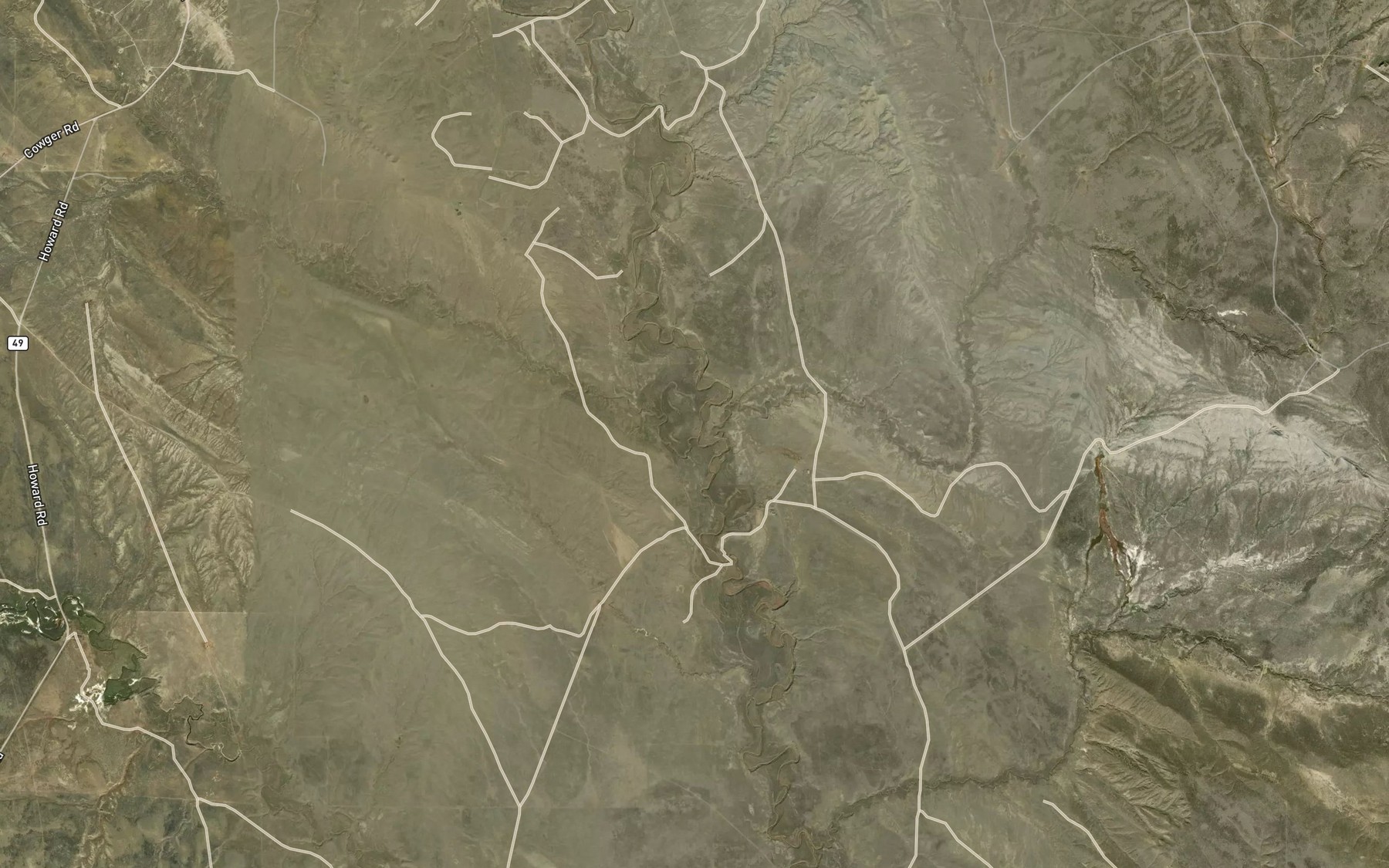 Satellite map of the Spoon Creek