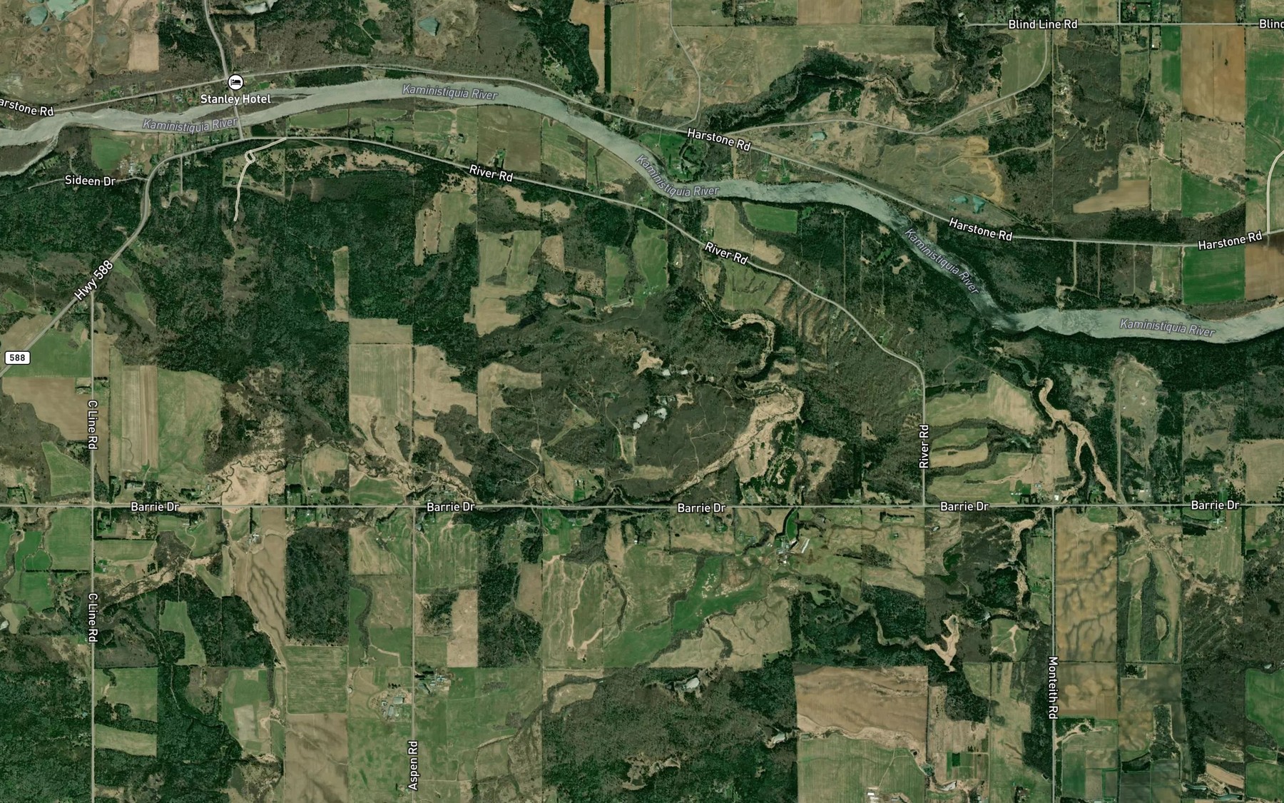Satellite map of the Oliver Creek