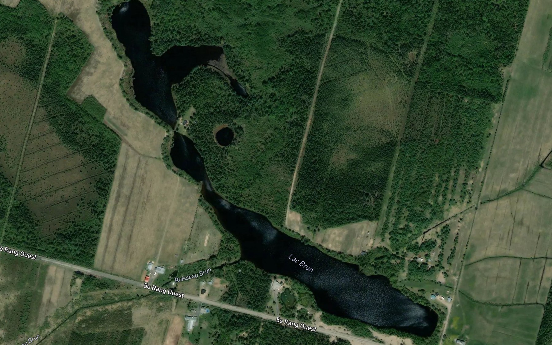 Satellite map of the Lac Brun