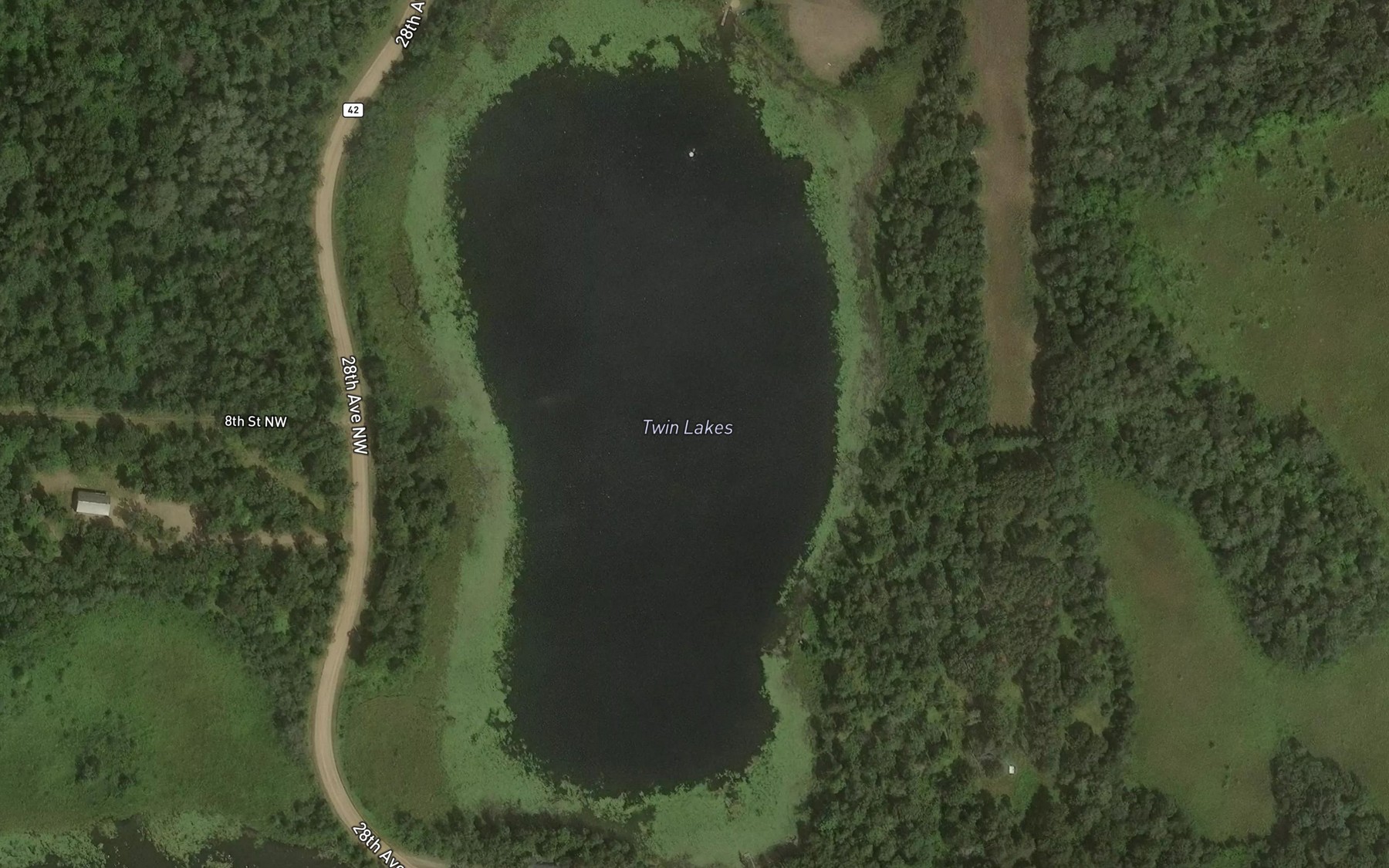 Satellite map of the Twin Lakes