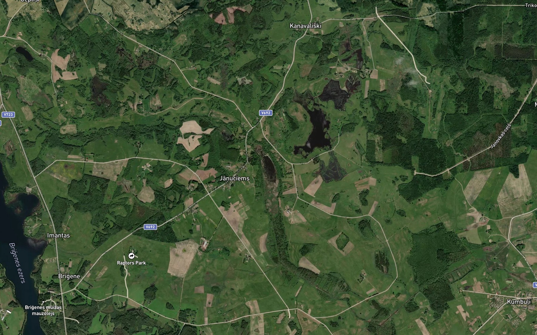 Satellite map of the Januciema Ezers