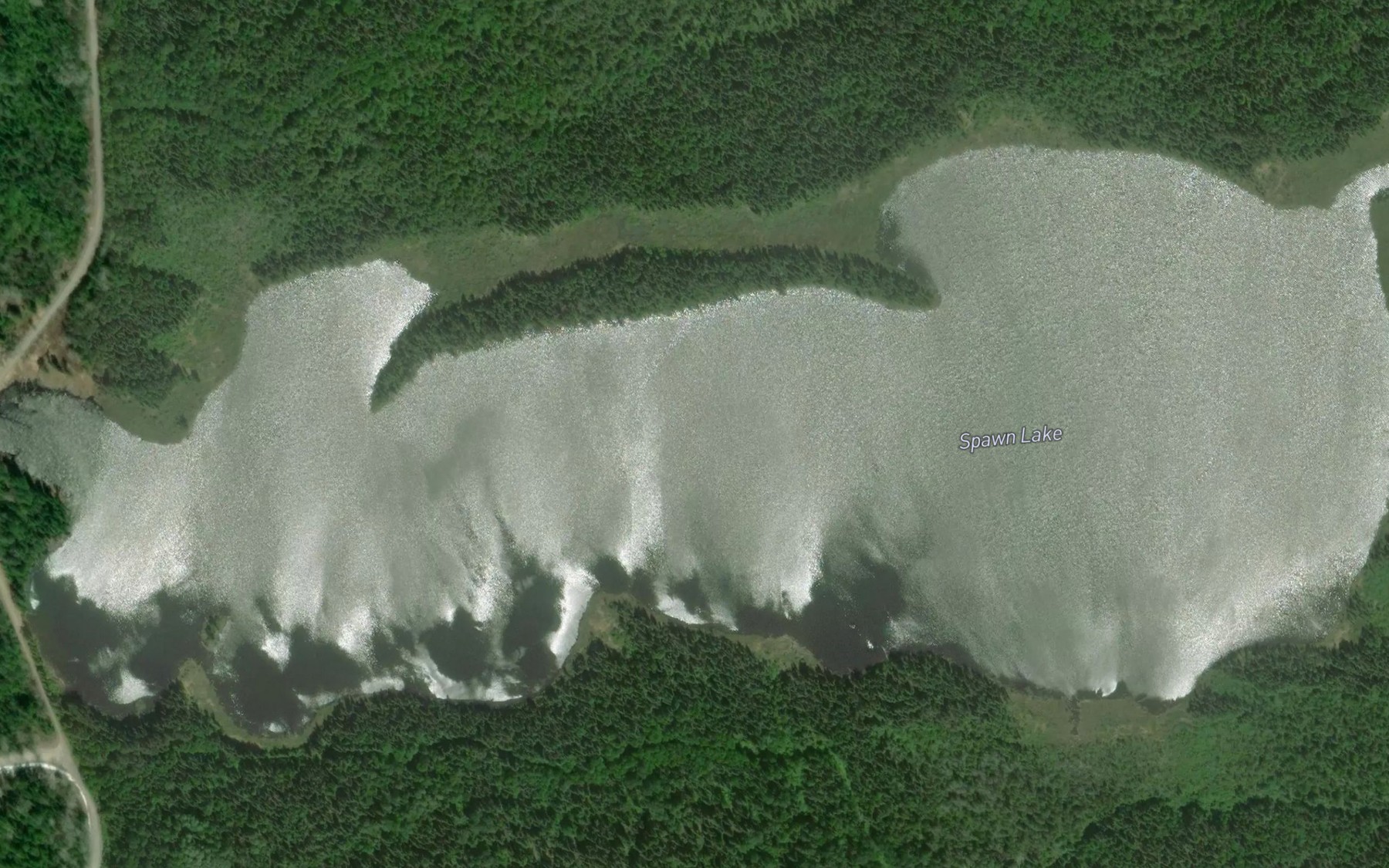 Satellite map of the Spawn Lake
