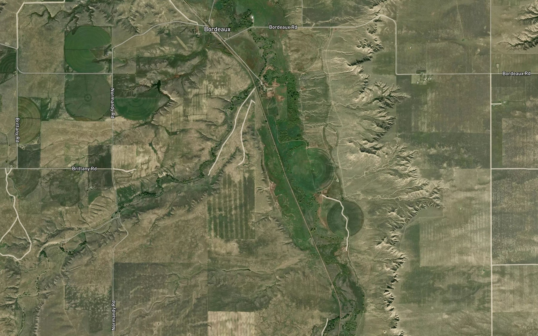 Satellite map of the Big Meadow Ditch